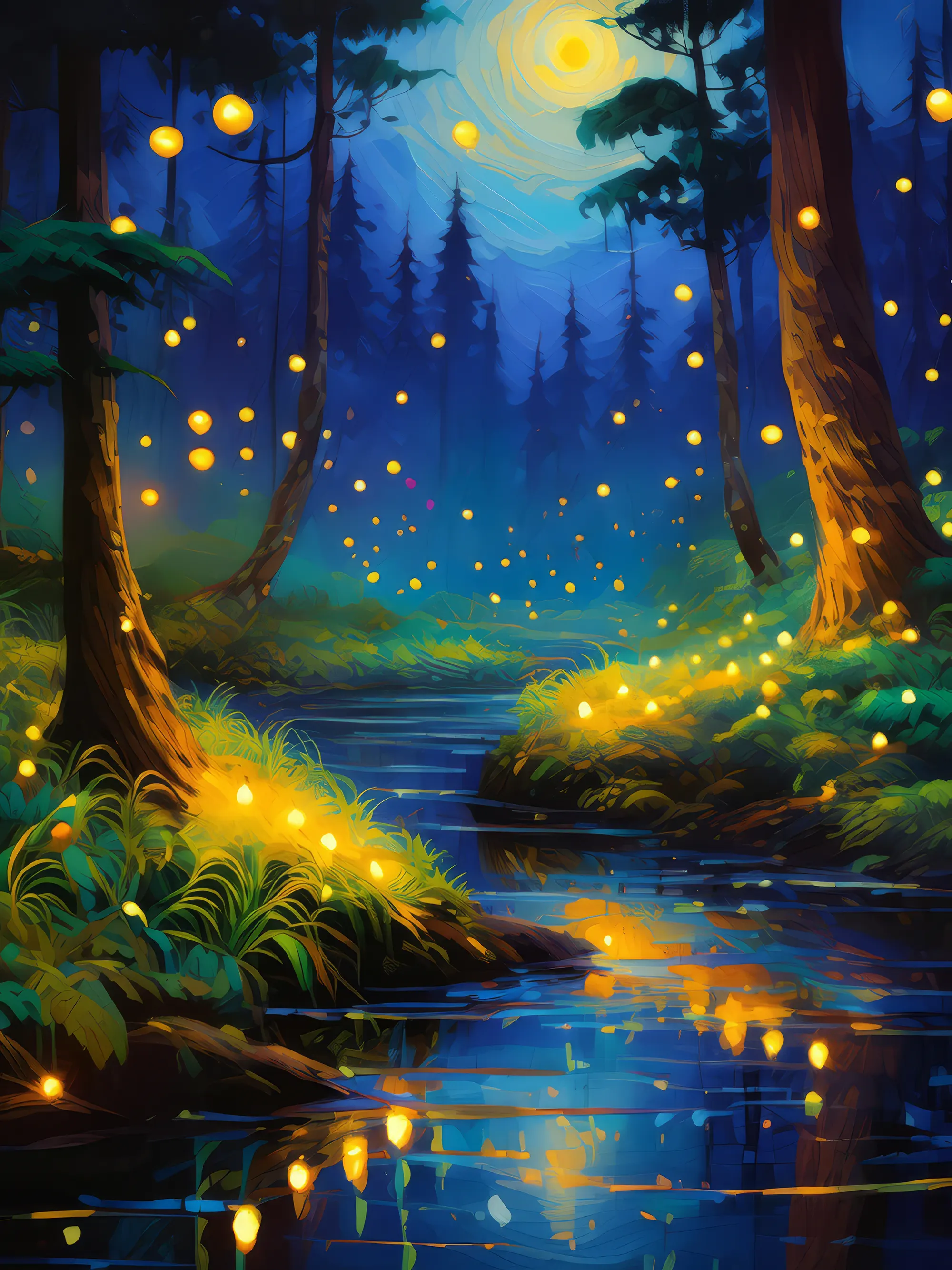 Painting: Firefly Dance in the Jungle