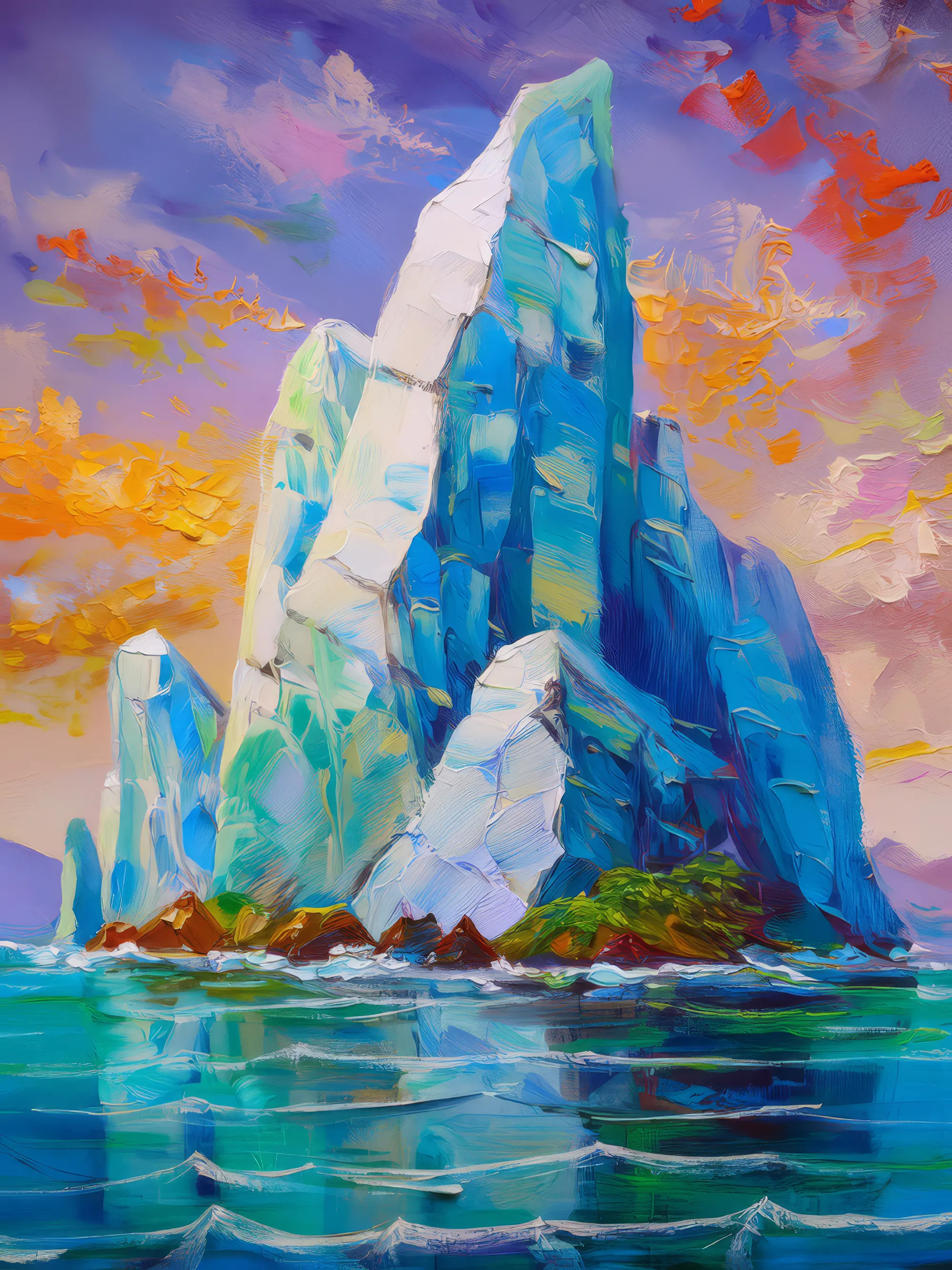 Painting: Floating Iceberg Island