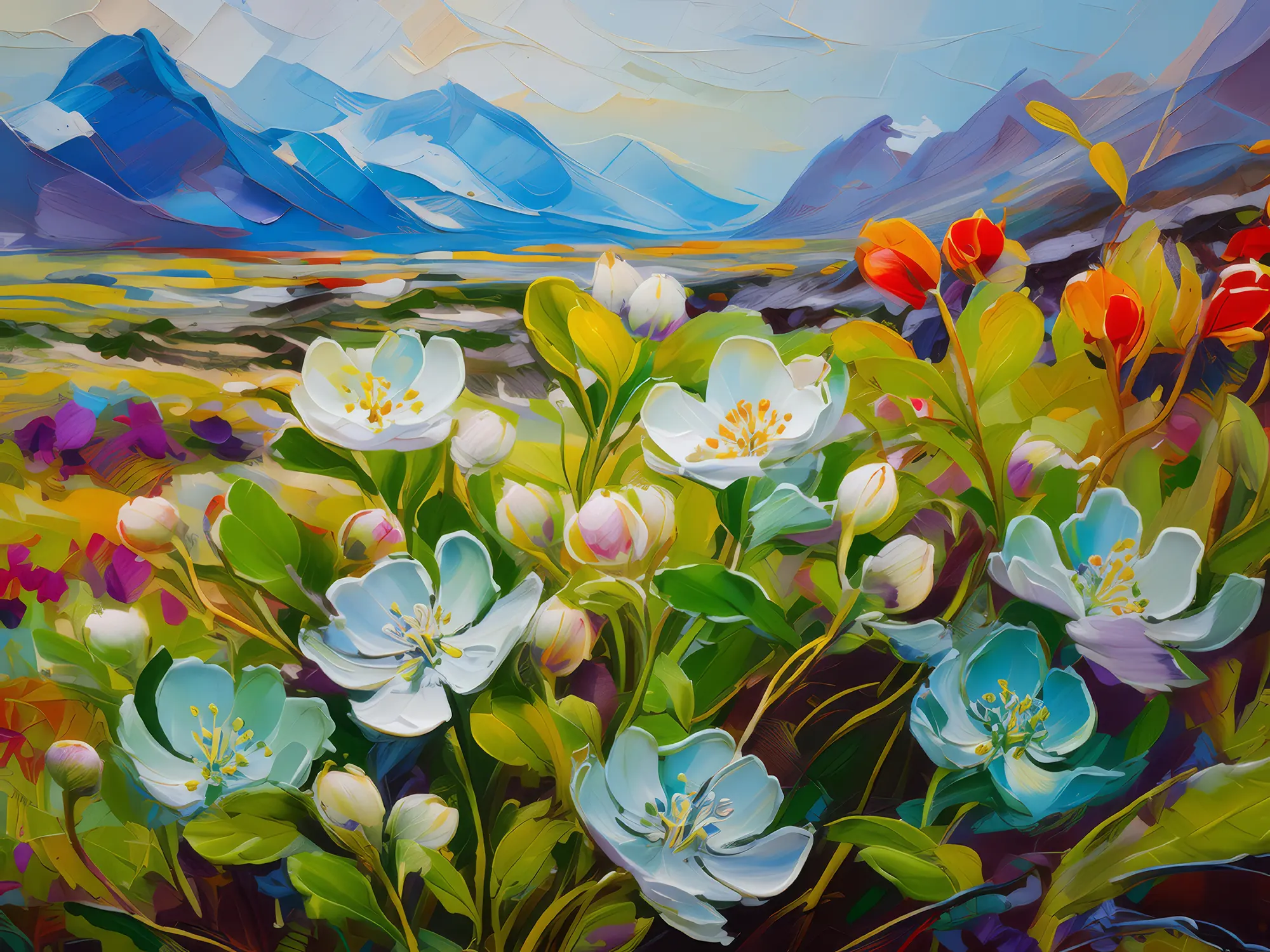 Painting: Flora Thriving in Arctic Desert