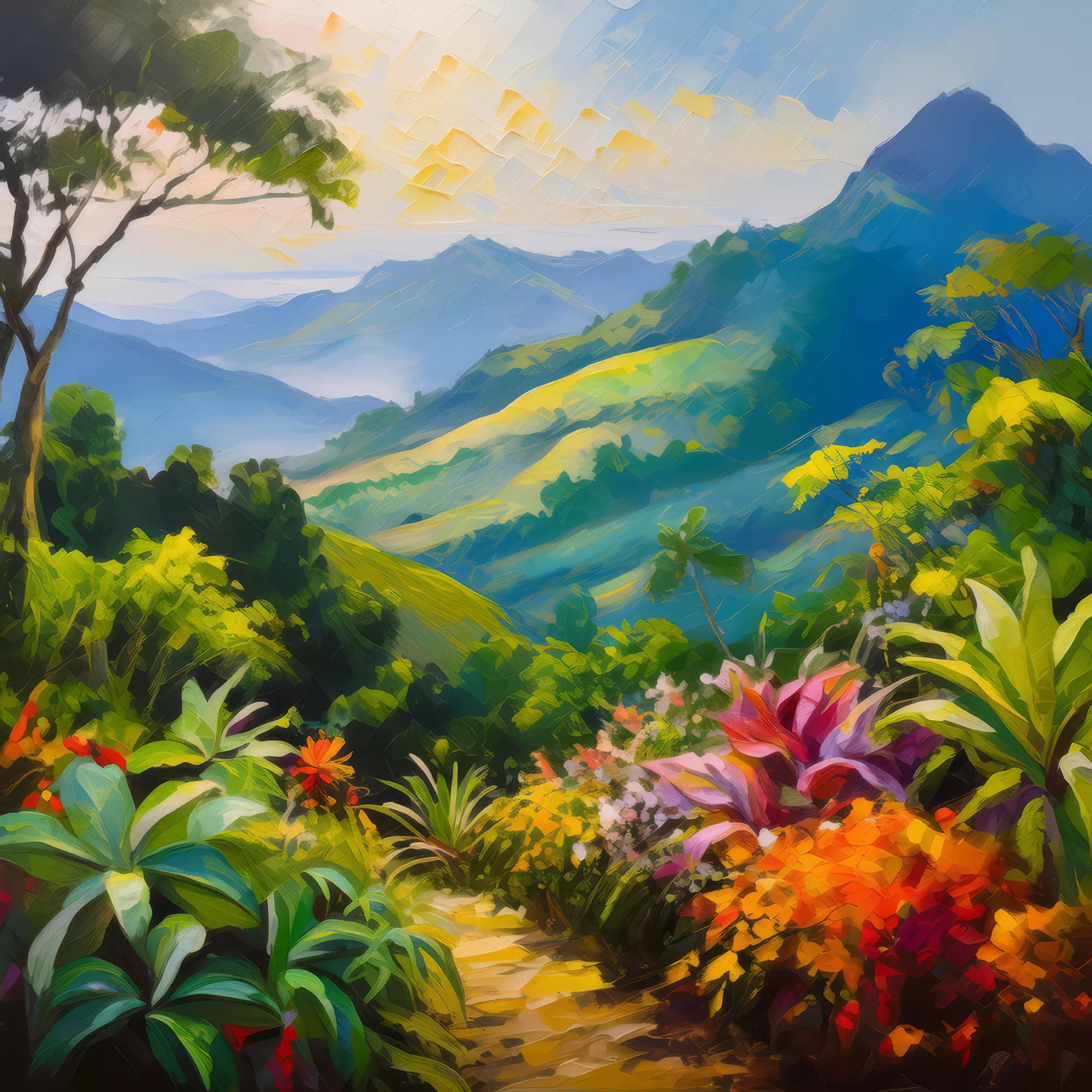 Painting: Flora on Mountain Slope