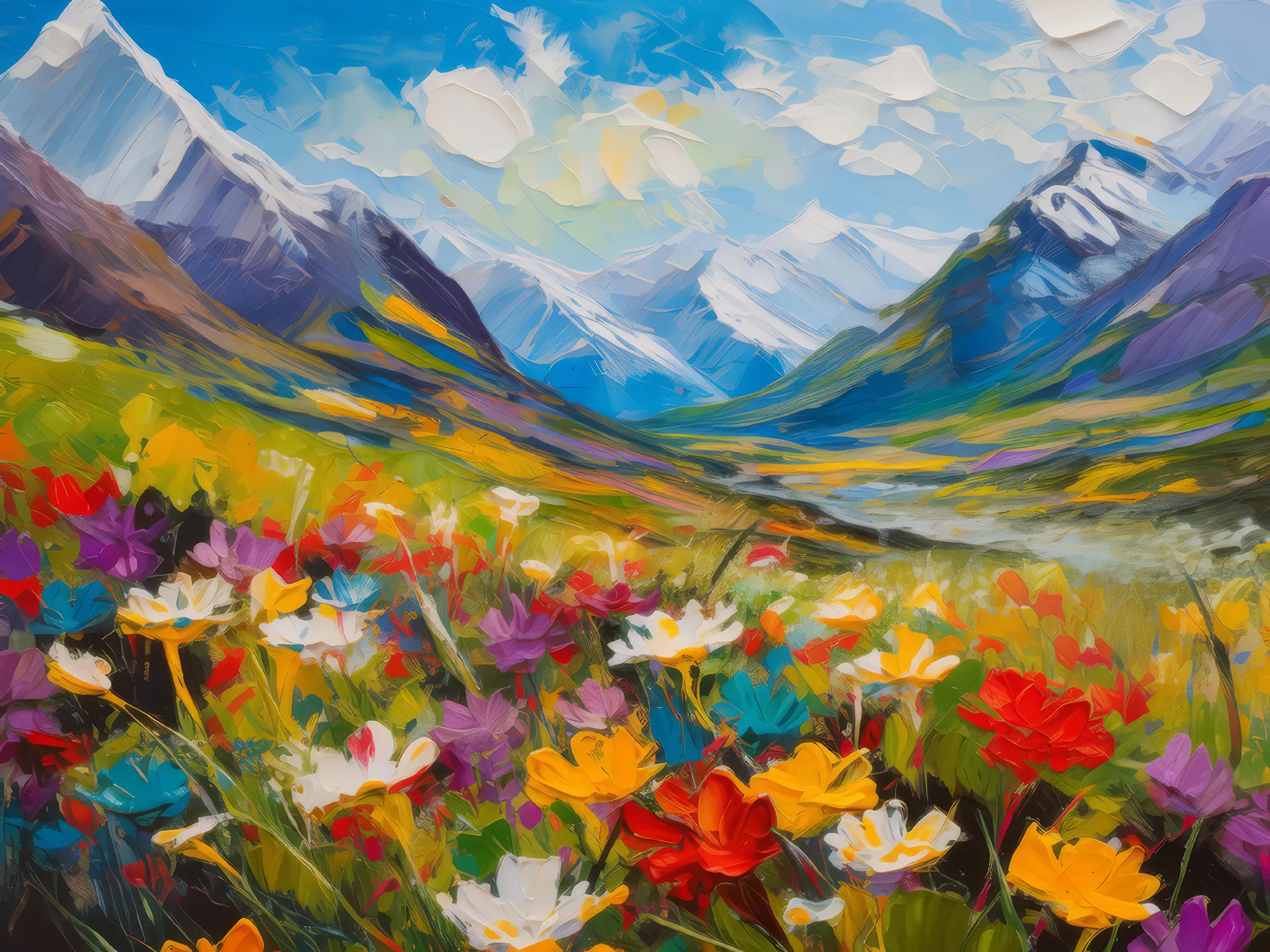 Painting: Flowering Tundra Valley