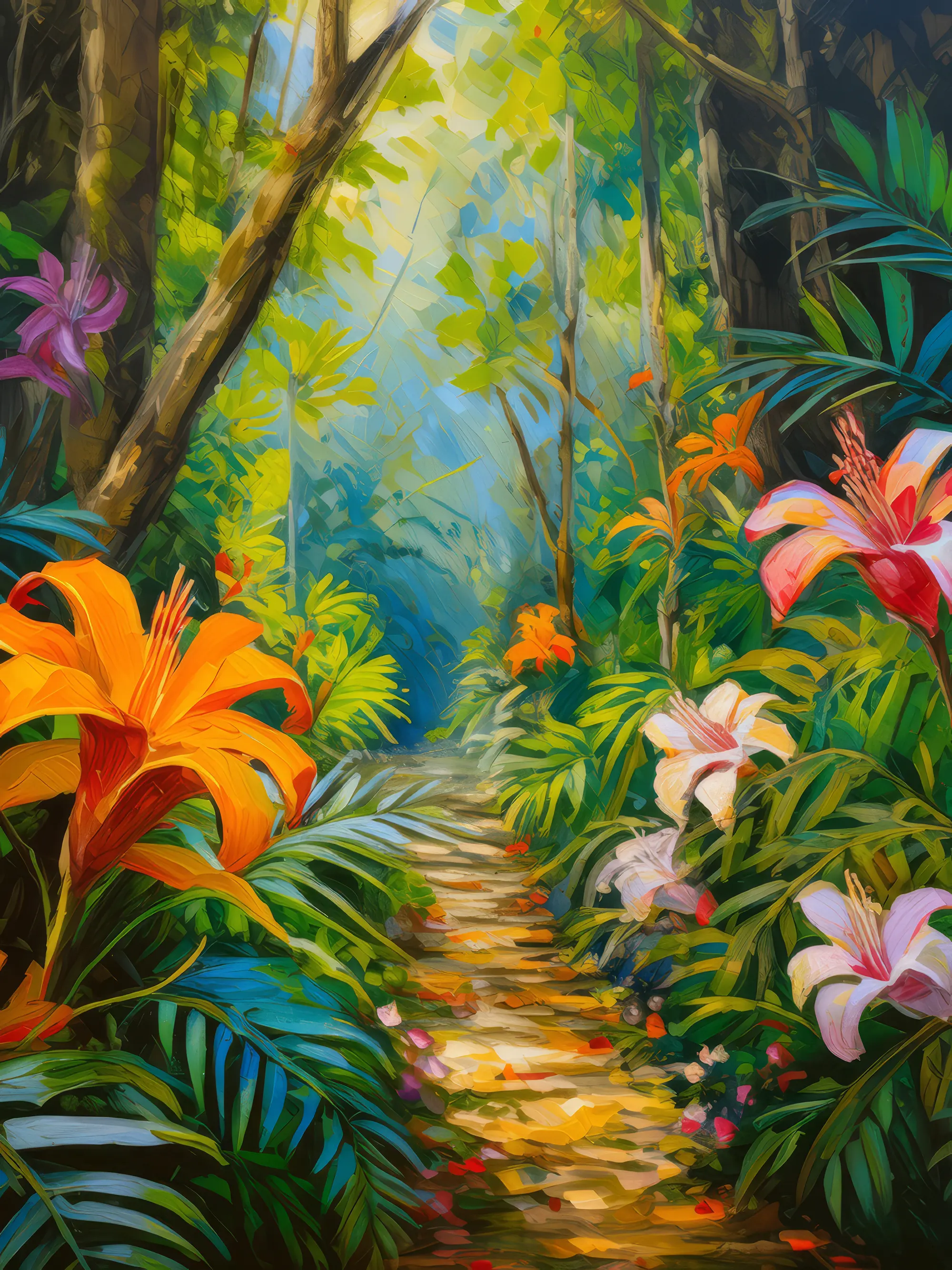 Painting: Flowers of the Jungle Path