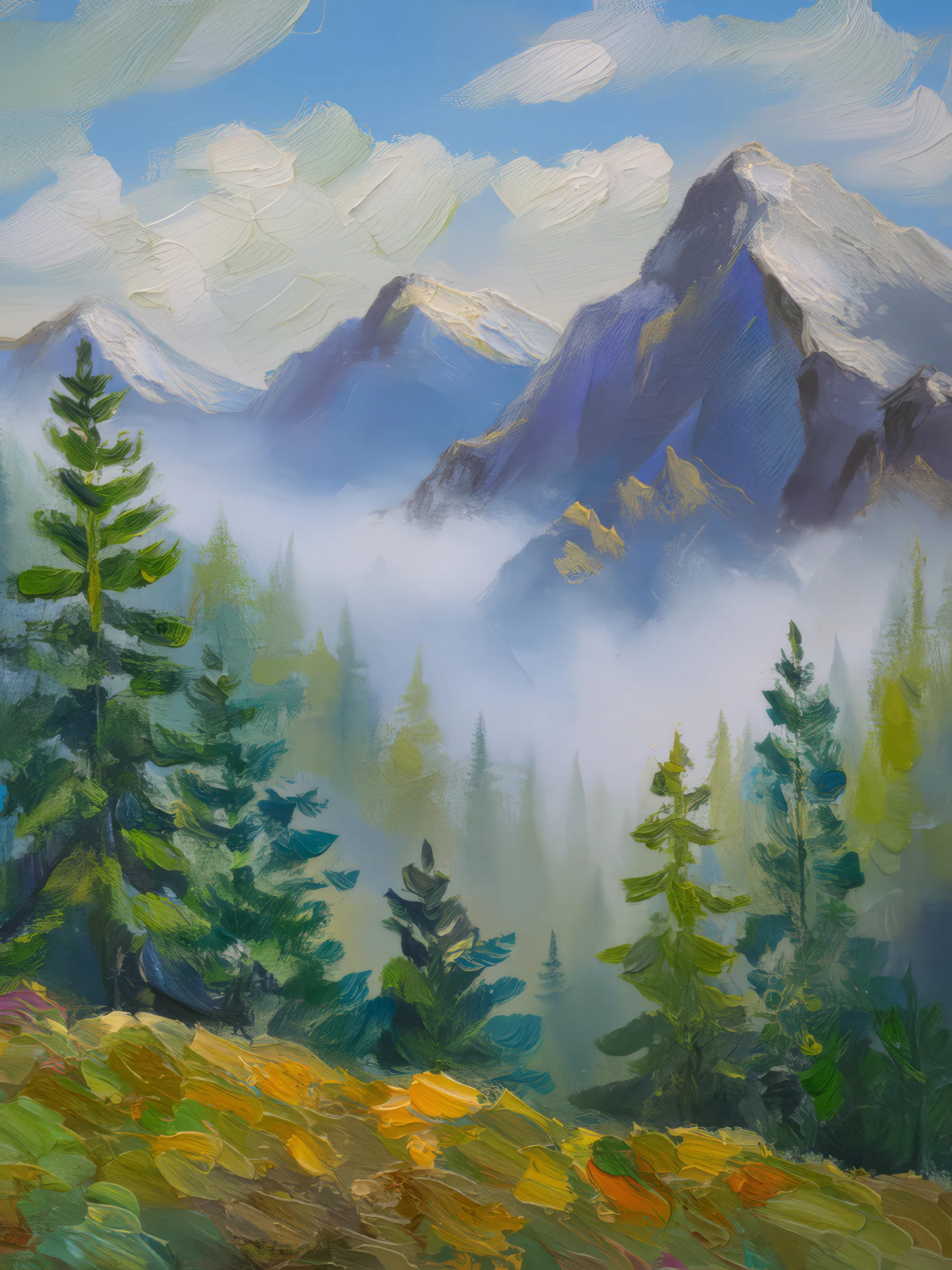 Painting: Foggy Alpine Mystery