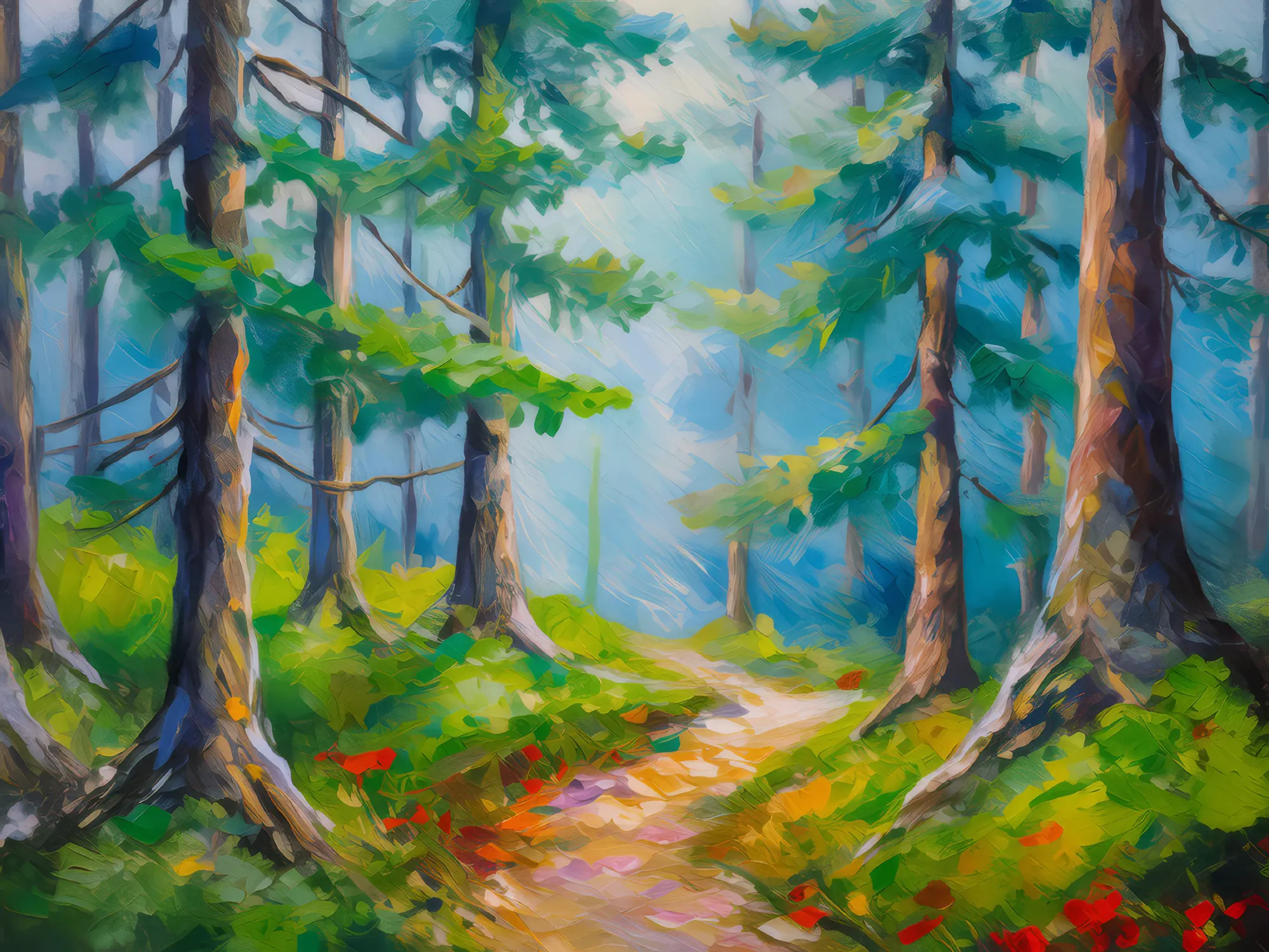 Painting: Foggy Boreal Trail