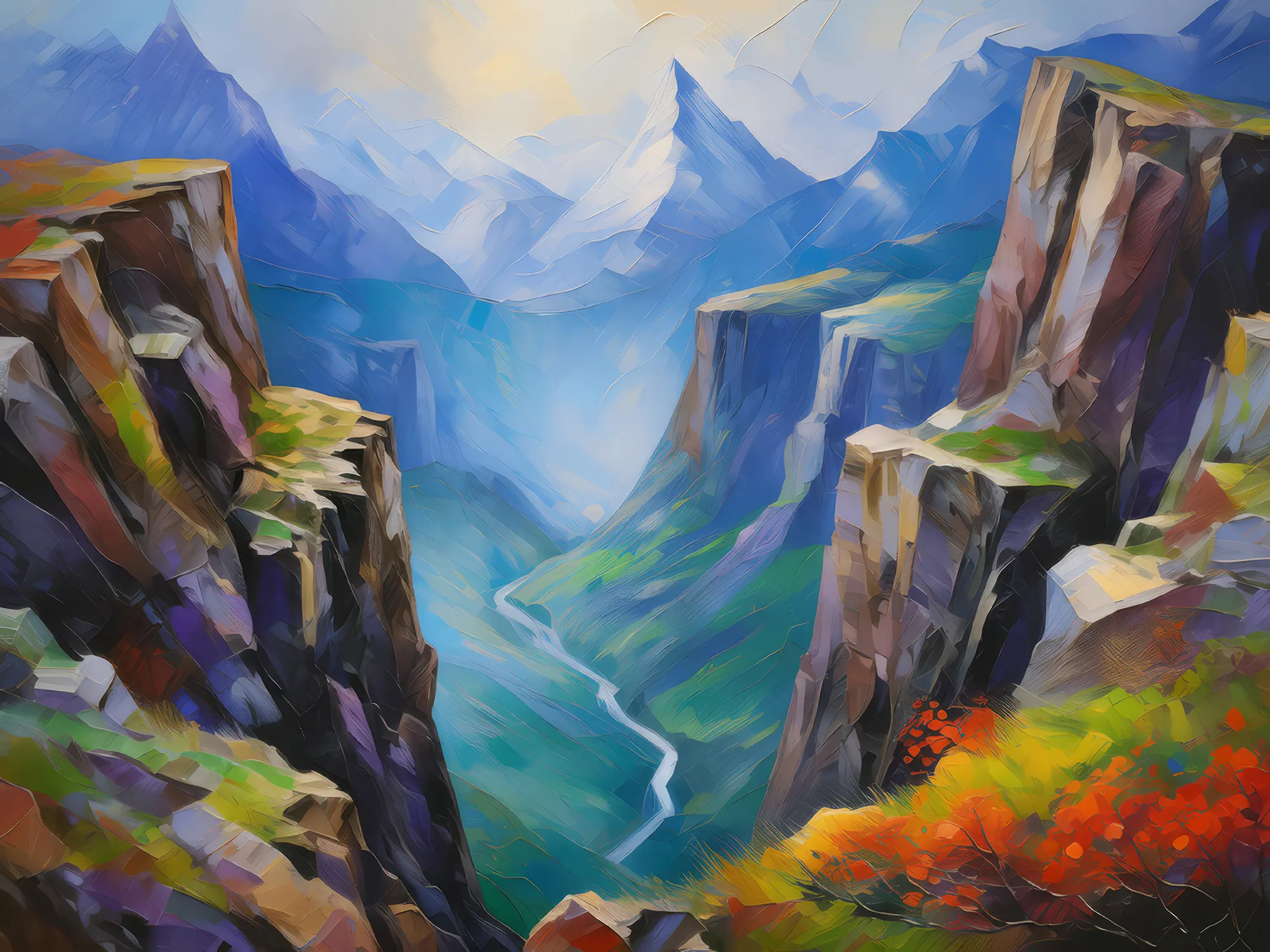 Painting: Foggy Mountain Chasm