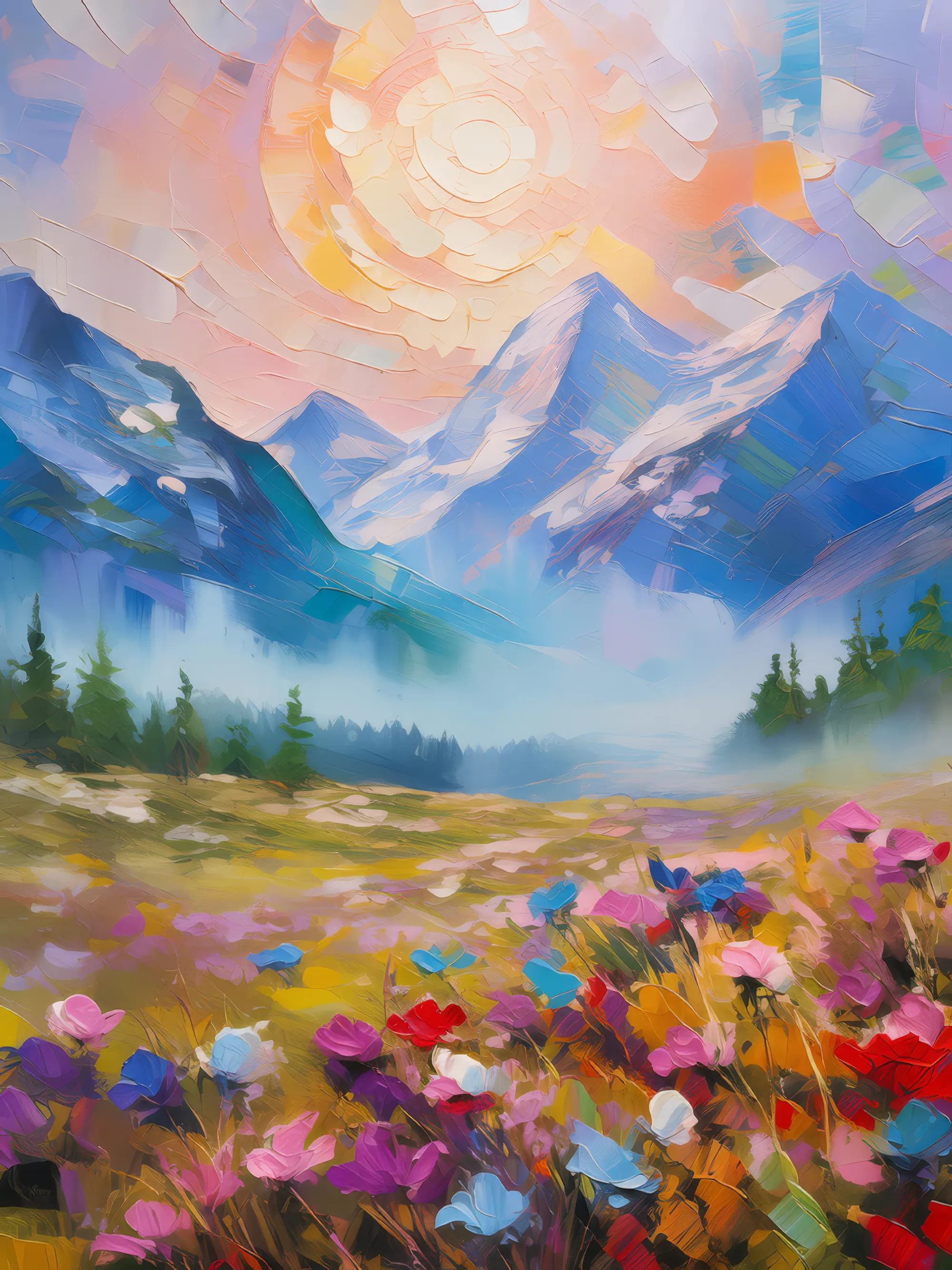 Painting: Foggy Mountain Morning