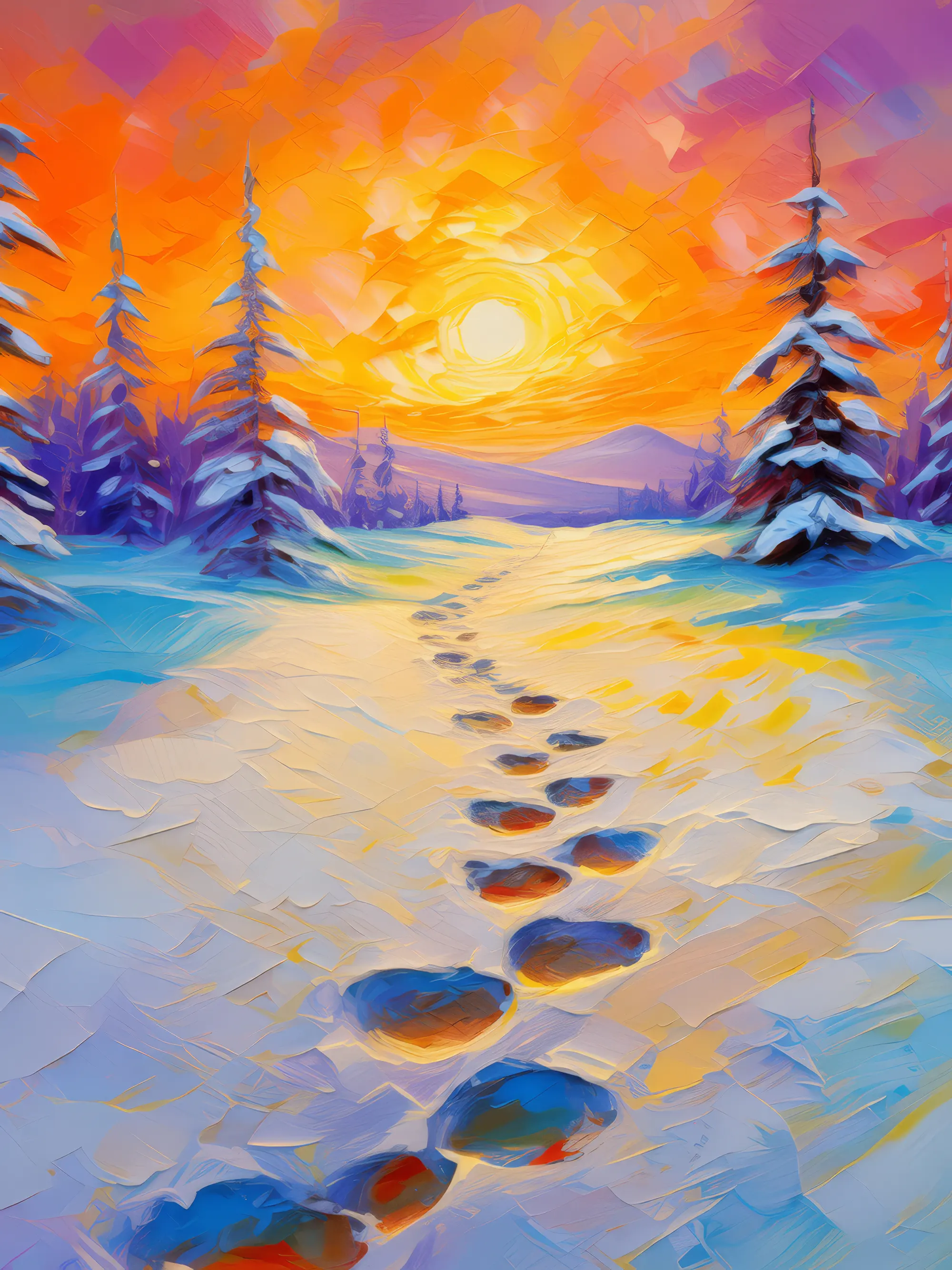 Painting: Footprints Across Boreal Desert