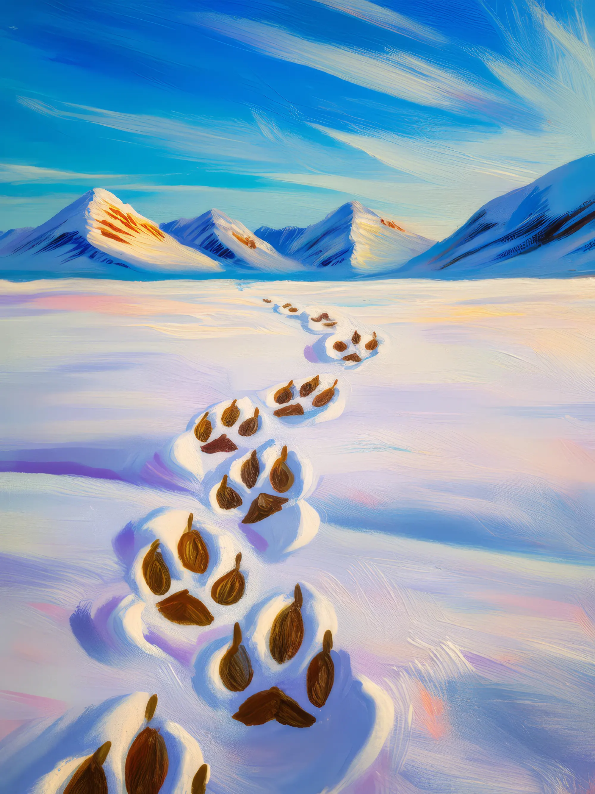 Painting: Footprints Across Ice