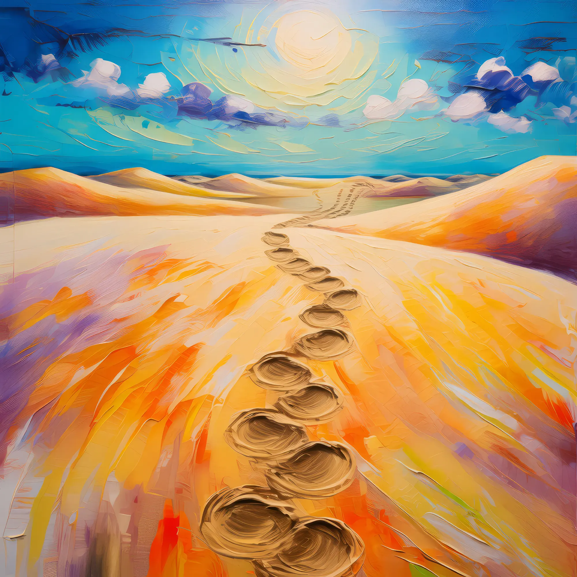 Painting: Footprints in Sand