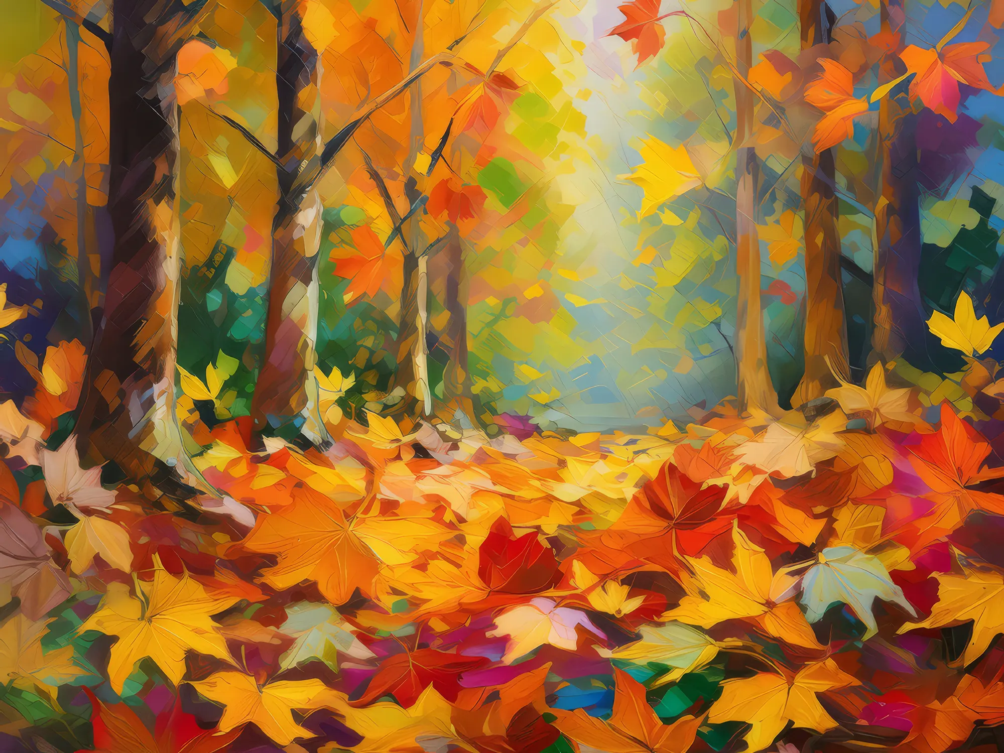 Painting: Forest Autumn Leaves