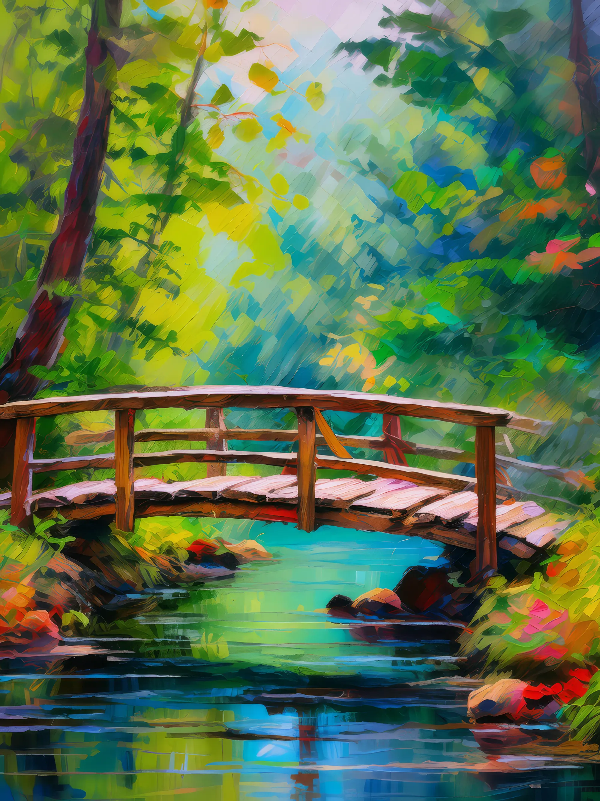 Painting: Forest Bridge Crossing