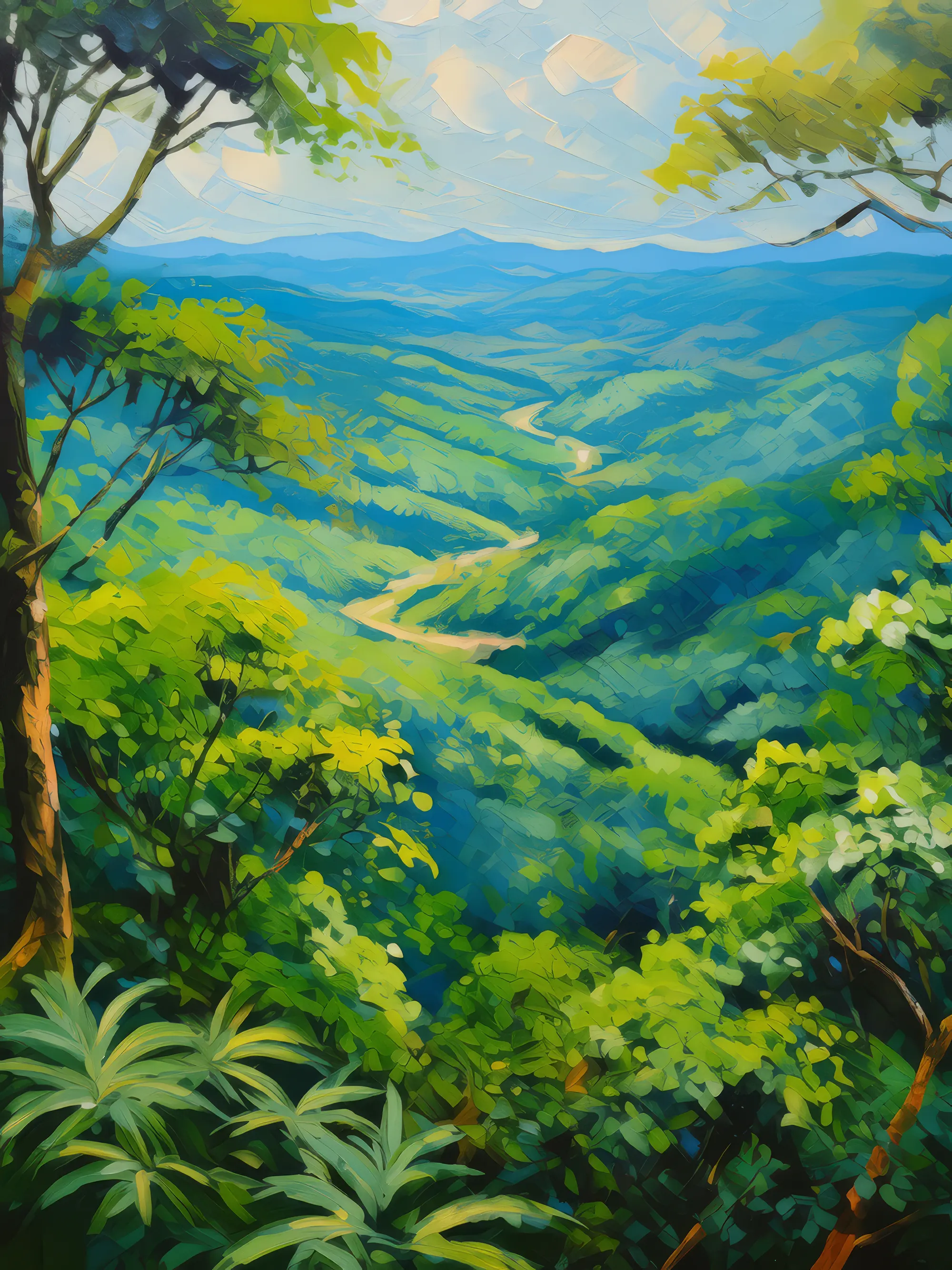 Painting: Forest Canopy View