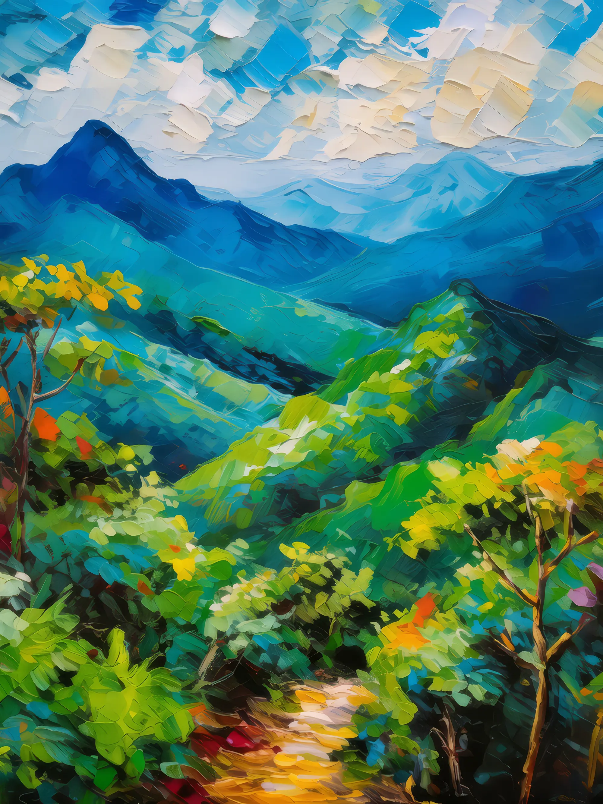 Painting: Forest Clad Mountain Ridge
