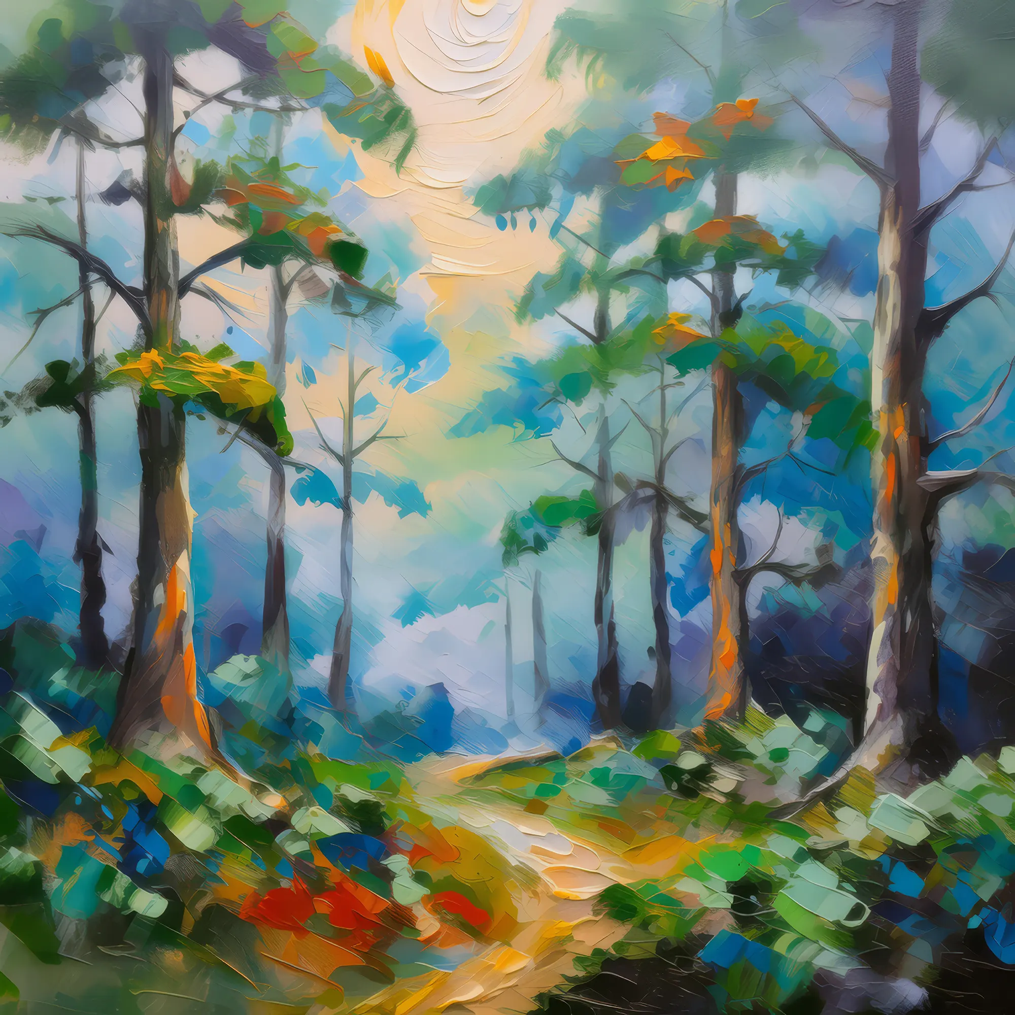 Painting: Forest Foggy Morning