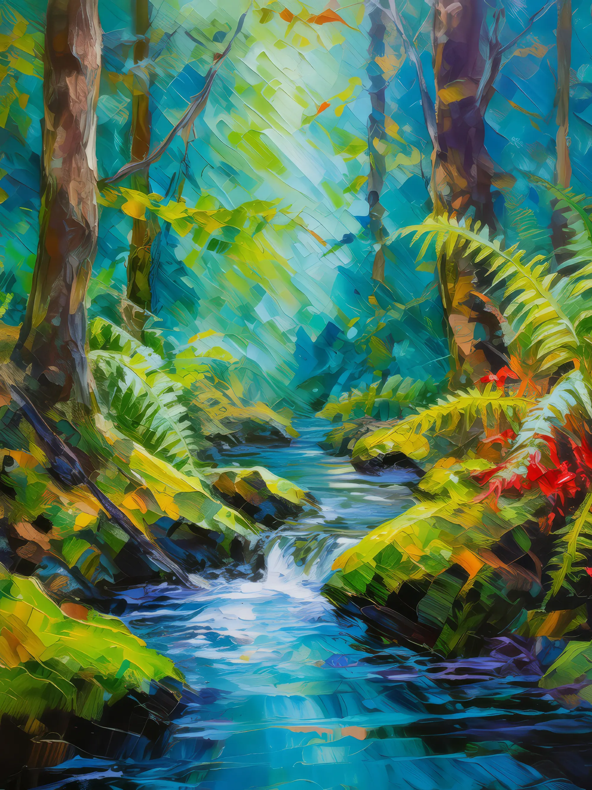 Painting: Forest Hidden Stream