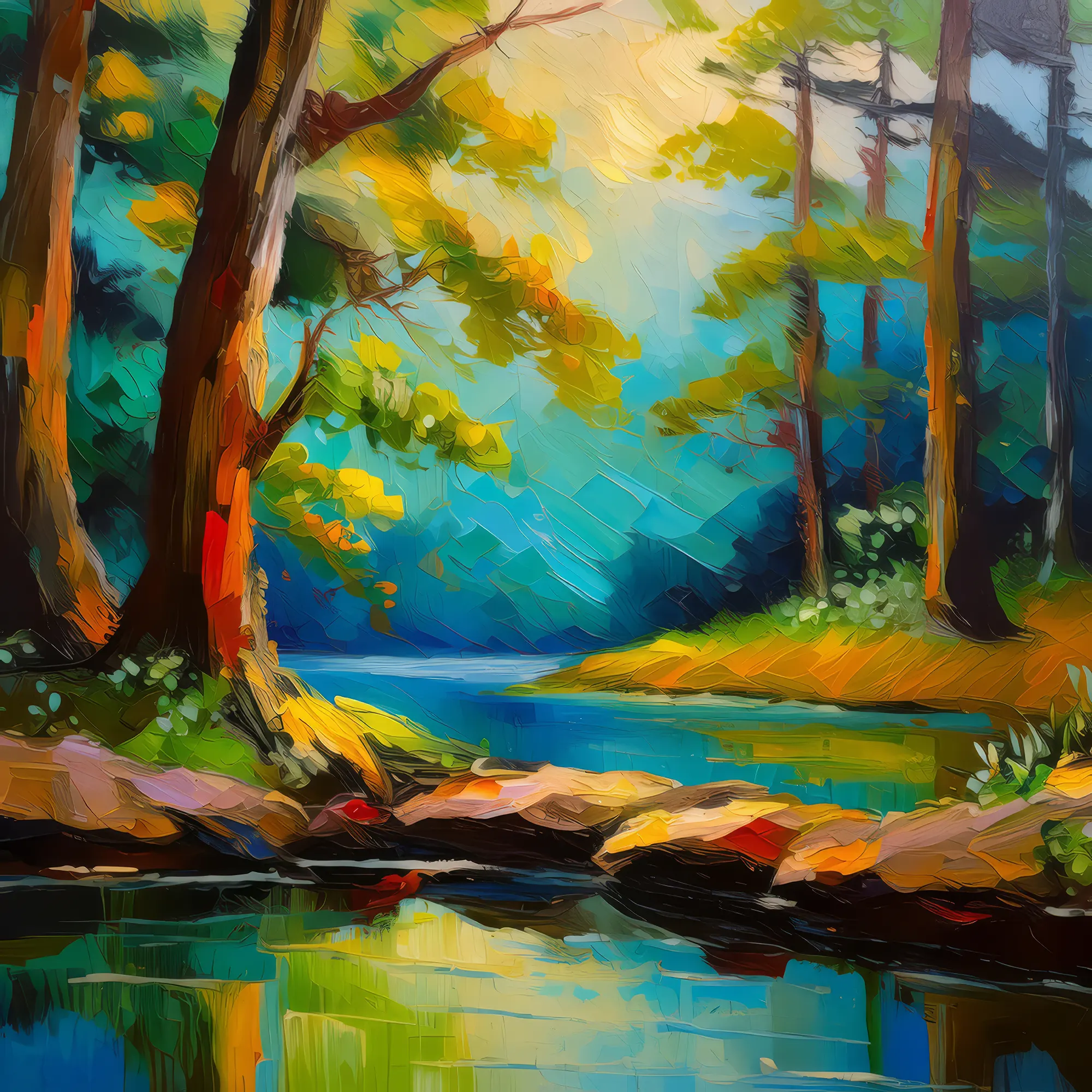 Painting: Forest Meditation Space