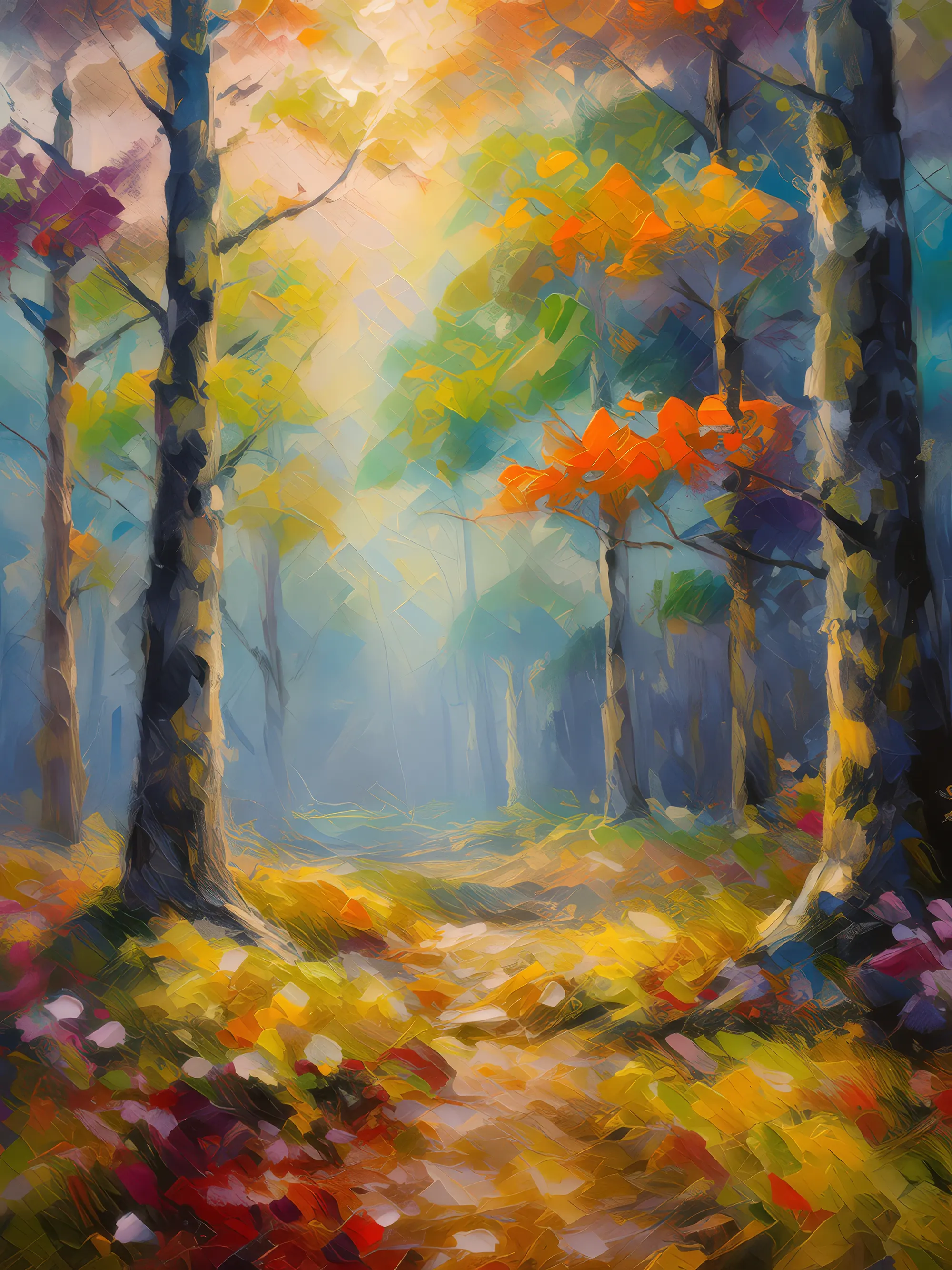 Painting: Forest Misty Morning