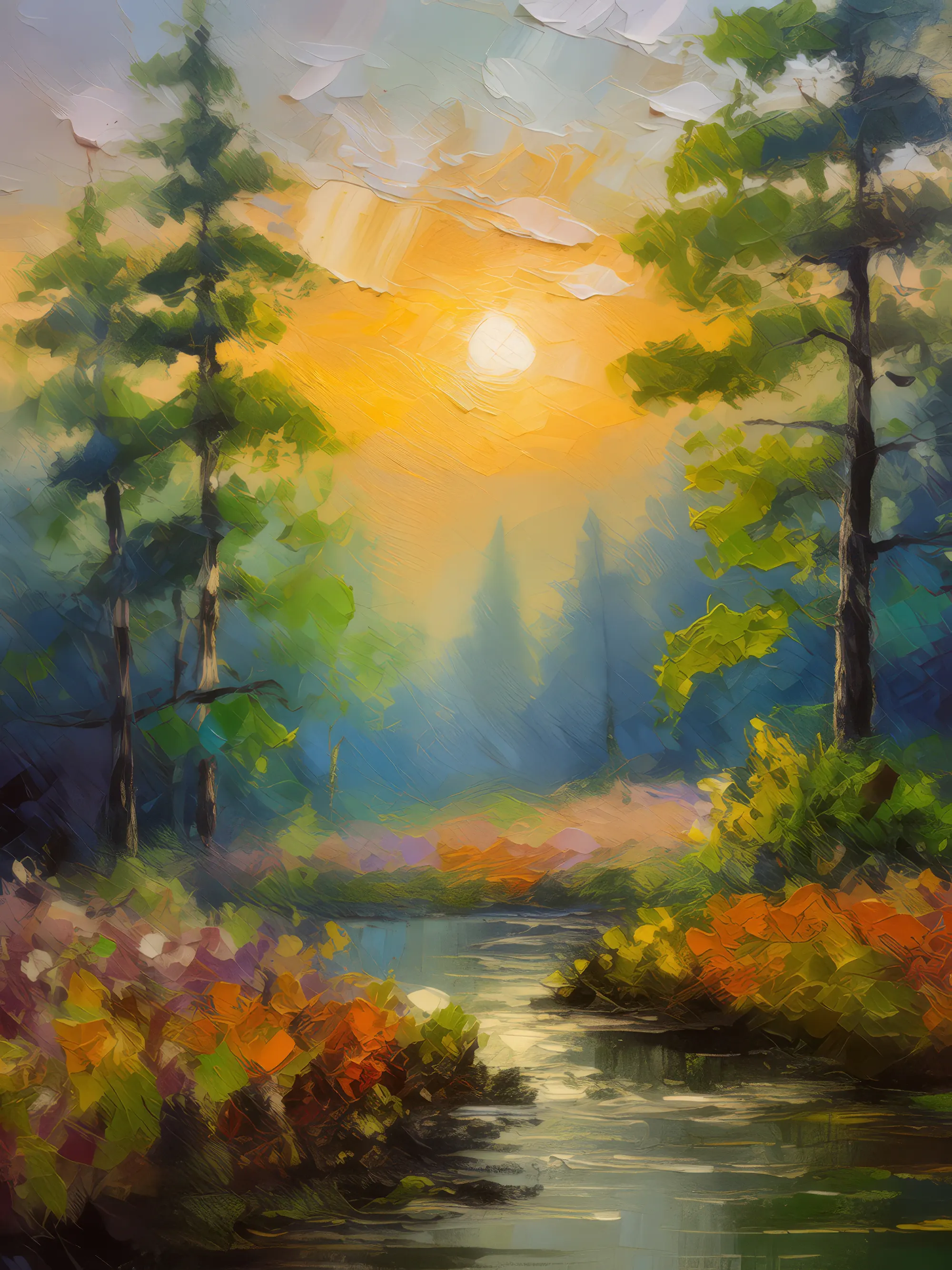 Painting: Forest Morning Mist