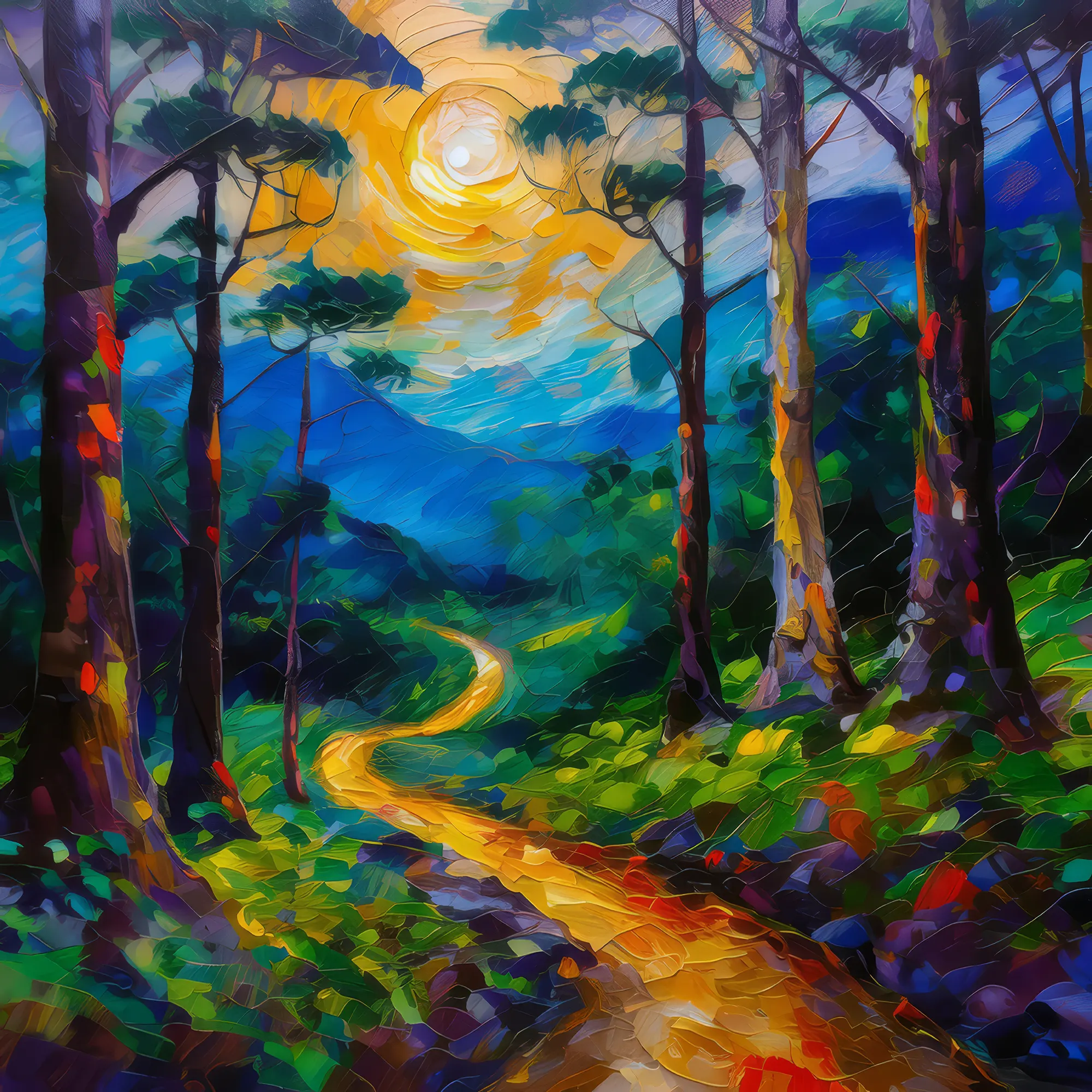 Painting: Forest Path at Twilight