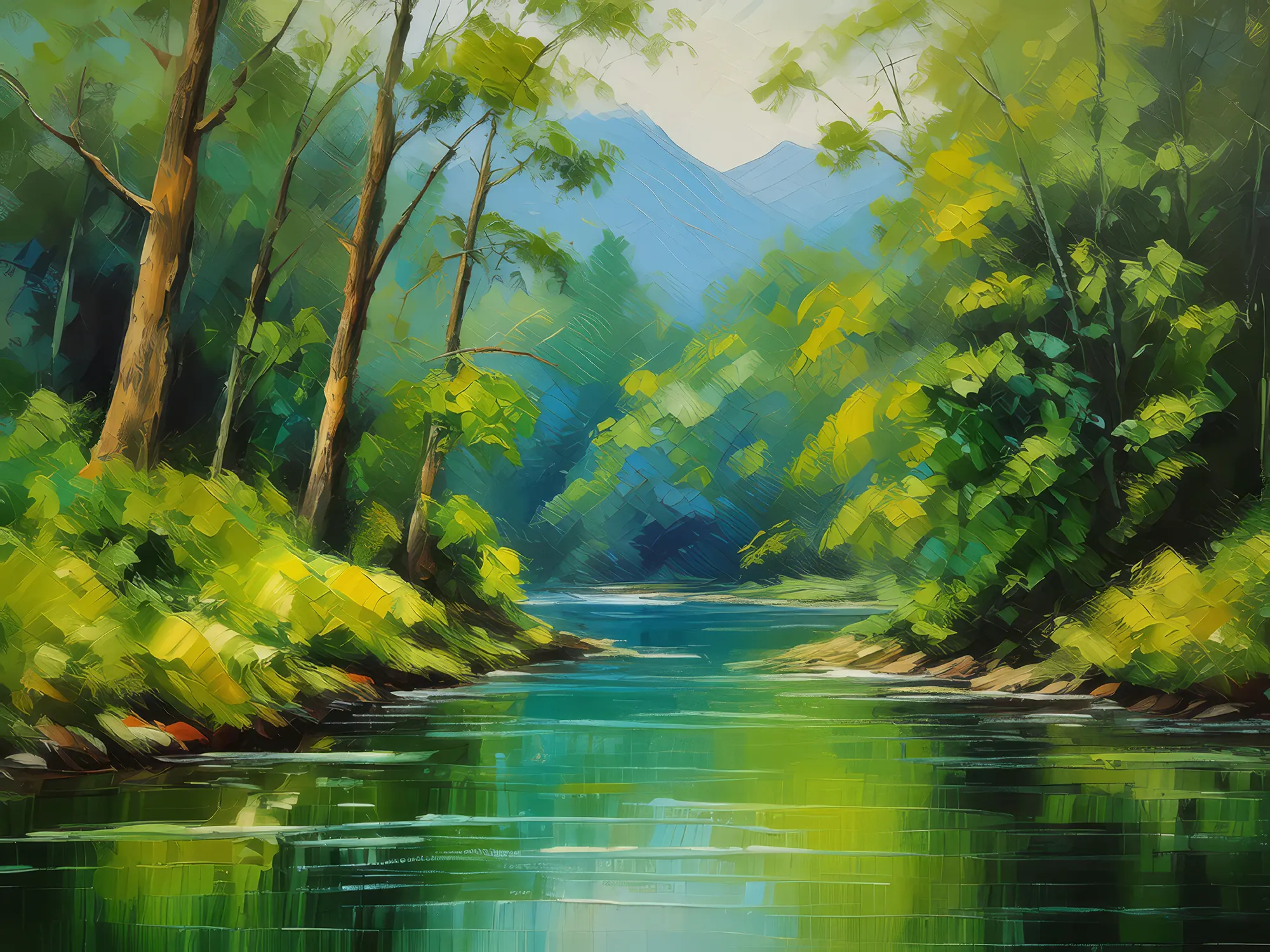 Painting: Forest River Bend
