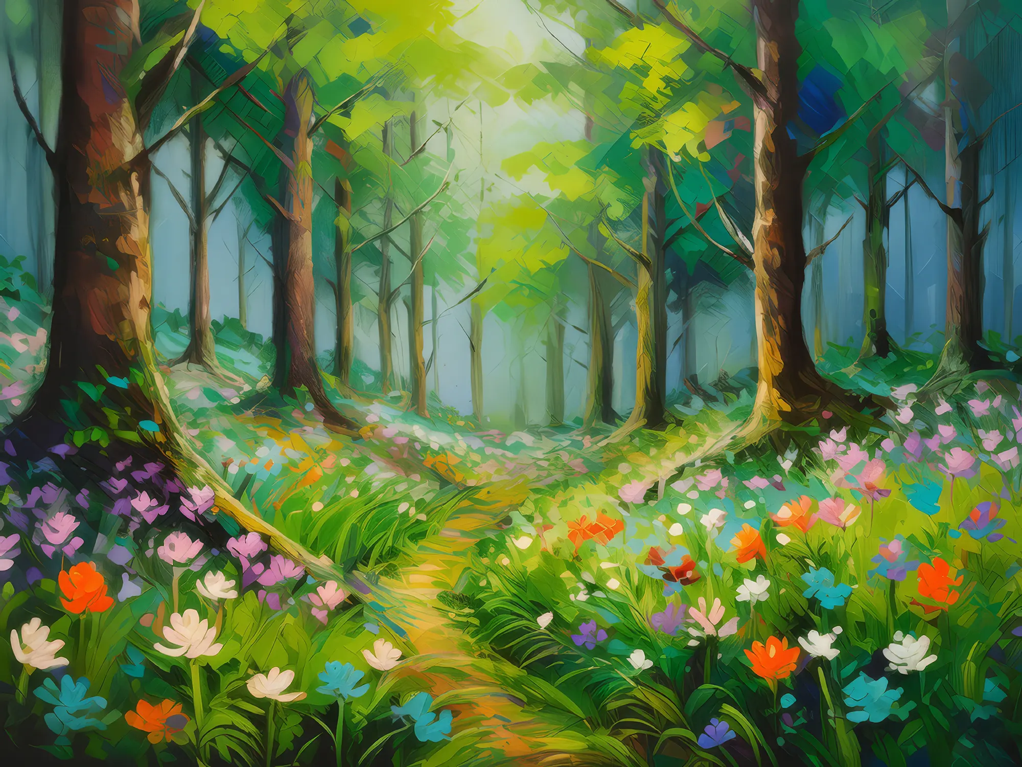 Painting: Forest Spring Awakening