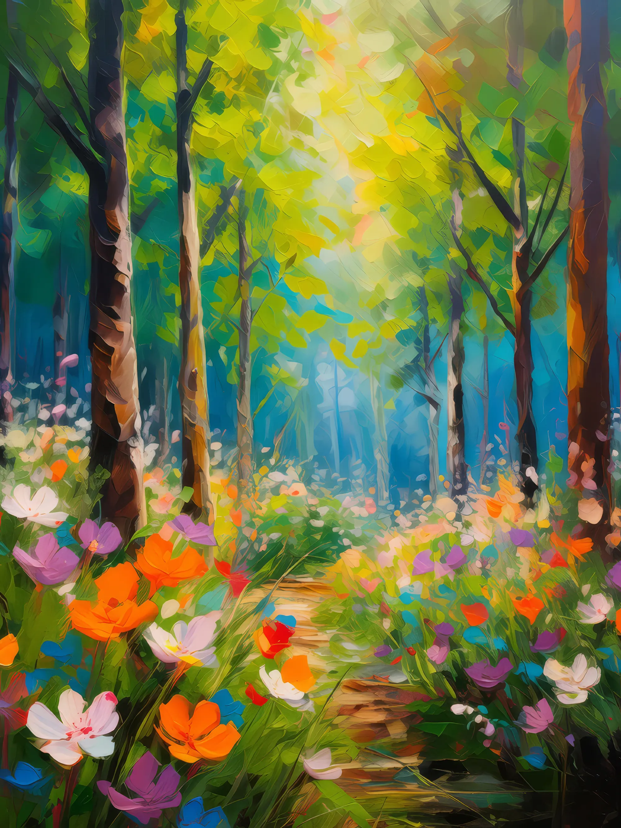 Painting: Forest Spring Bloom