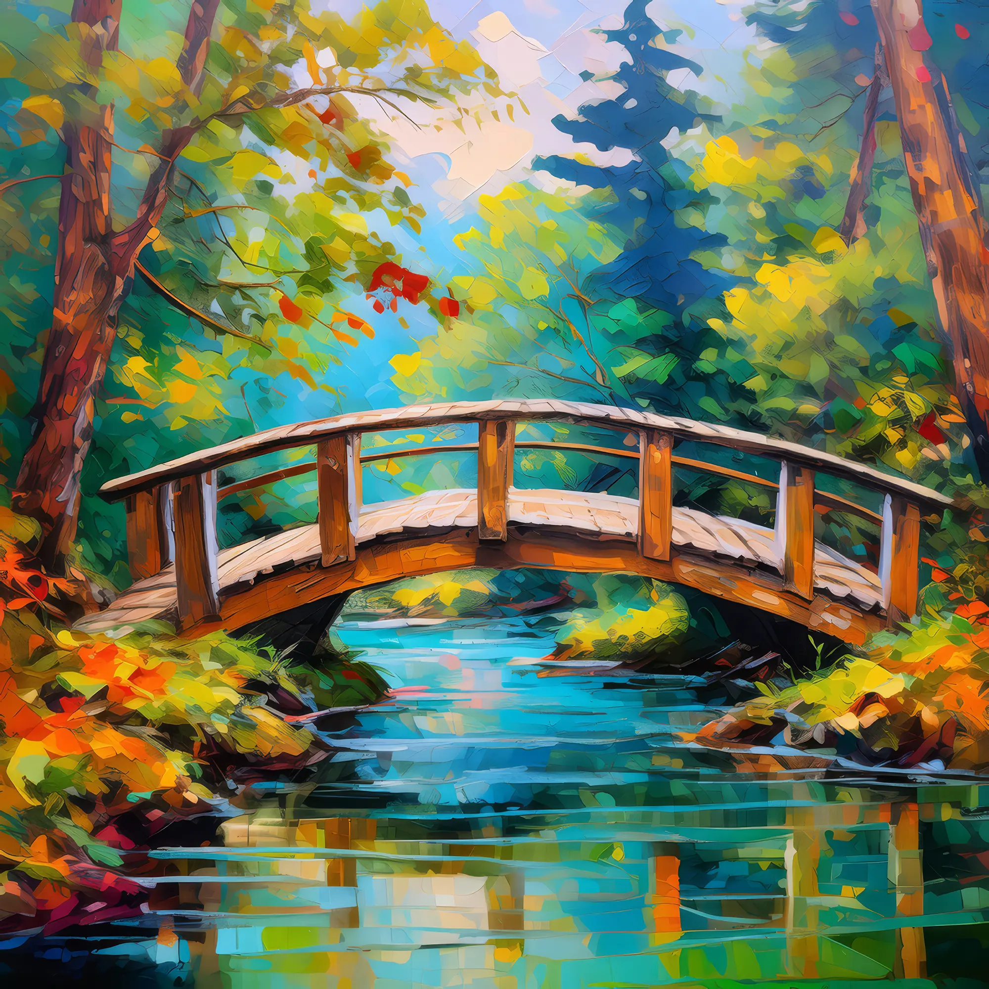 Painting: Forest Stream Crossing