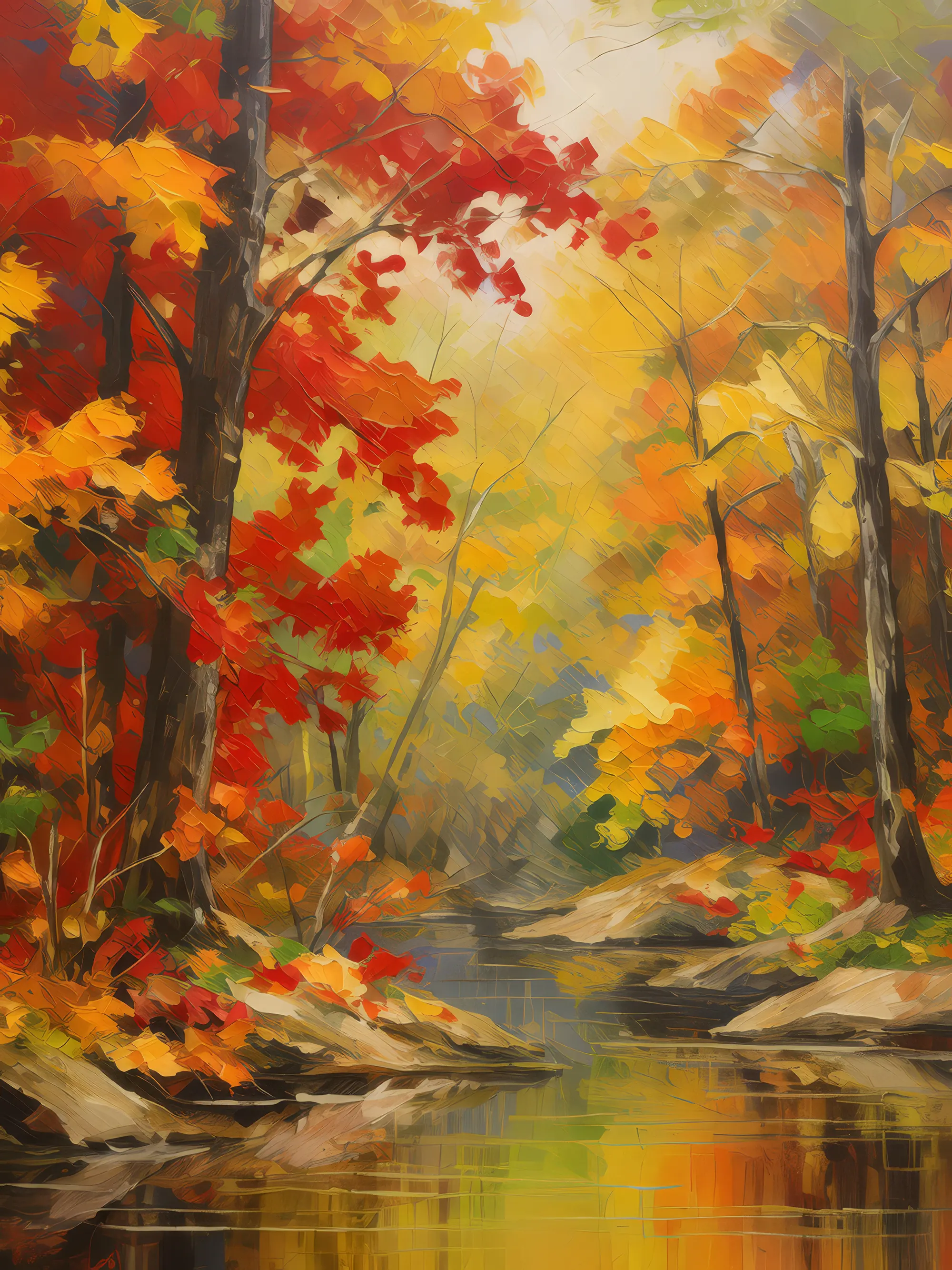 Painting: Forest Vibrant Foliage