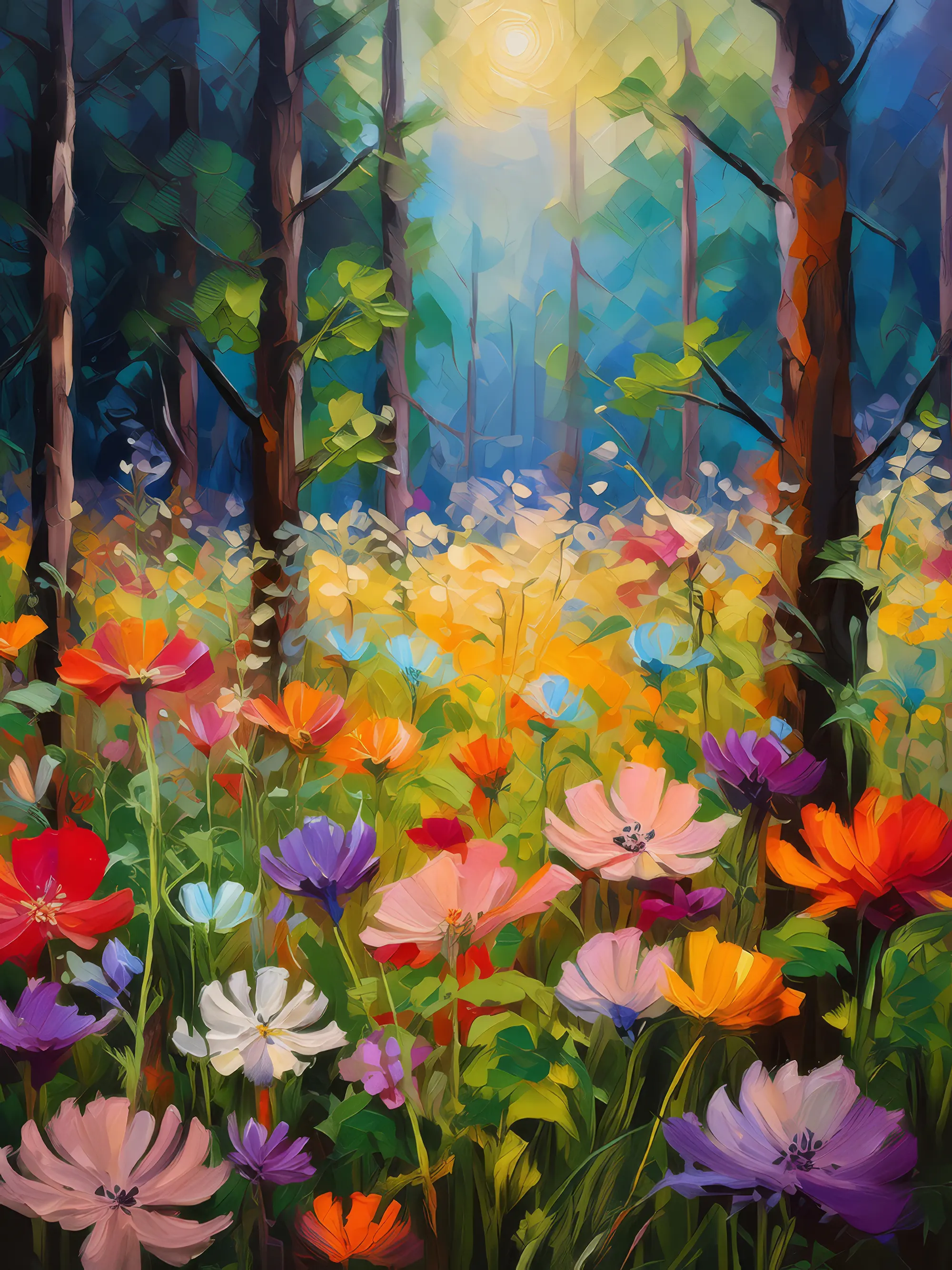 Painting: Forest Wildflower Field