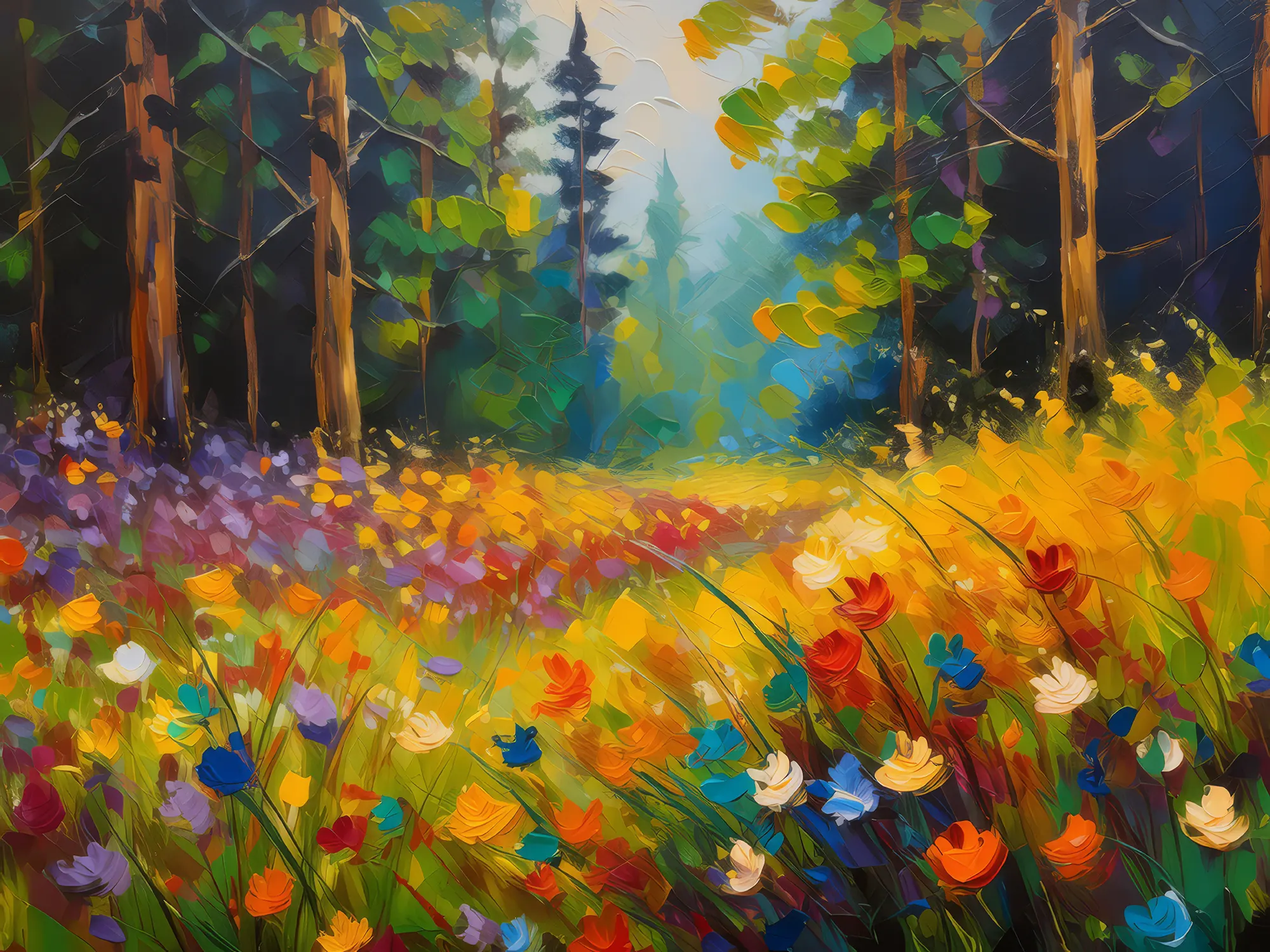 Painting: Forest Wildflower Meadow