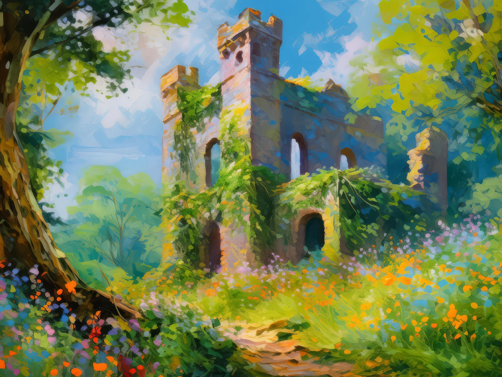 Painting: Forgotten Castle Ruins