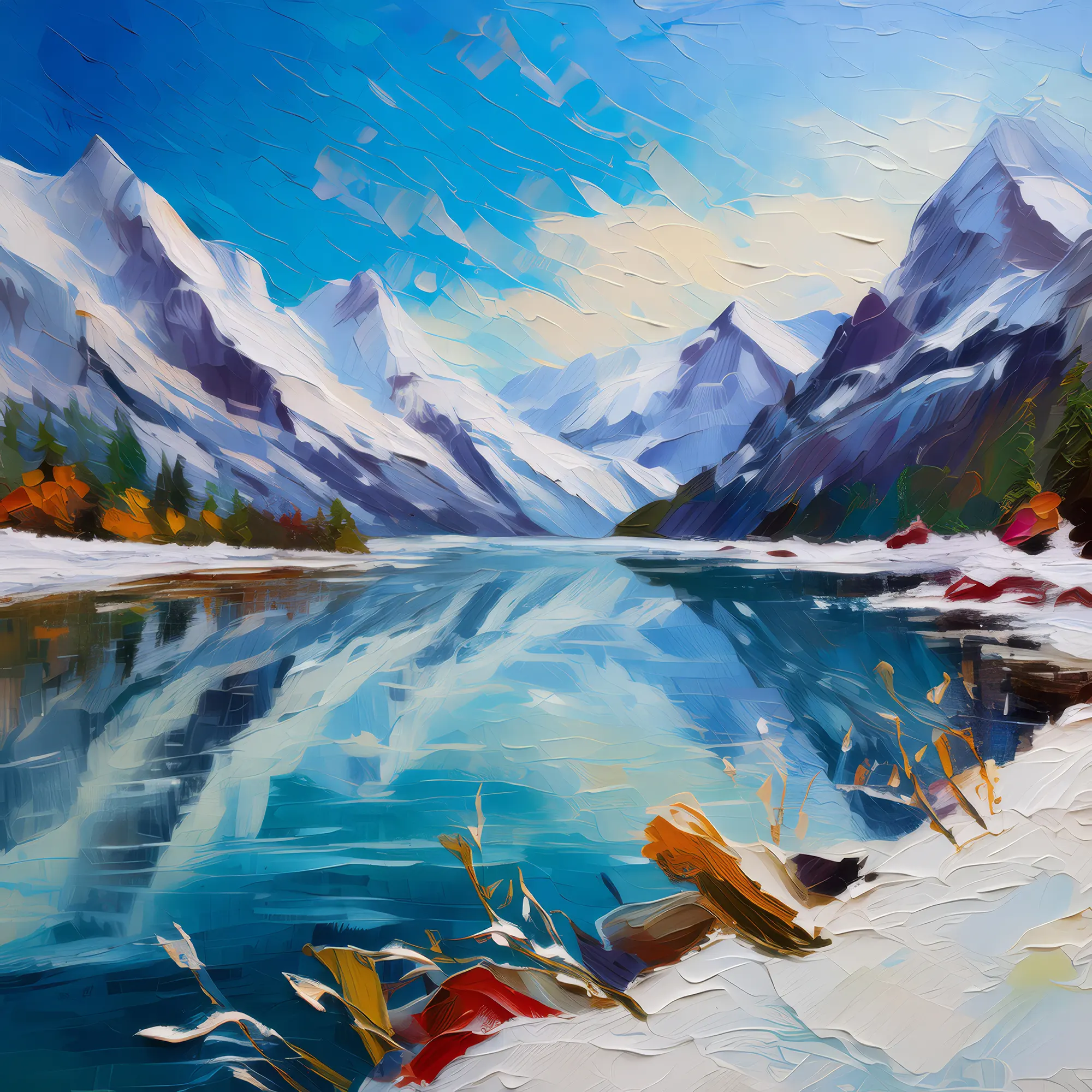 Painting: Frigid Alpine Lake