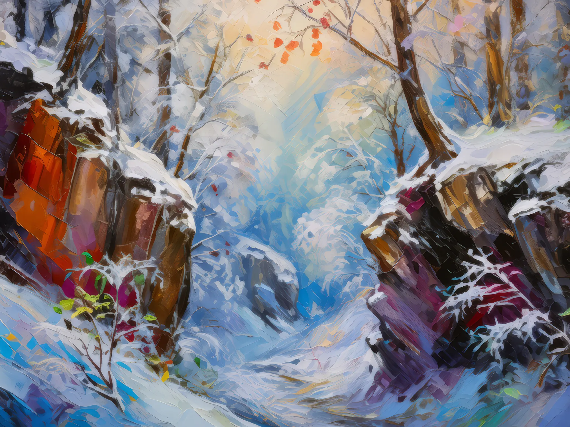 Painting: Frosted Forest Chasm