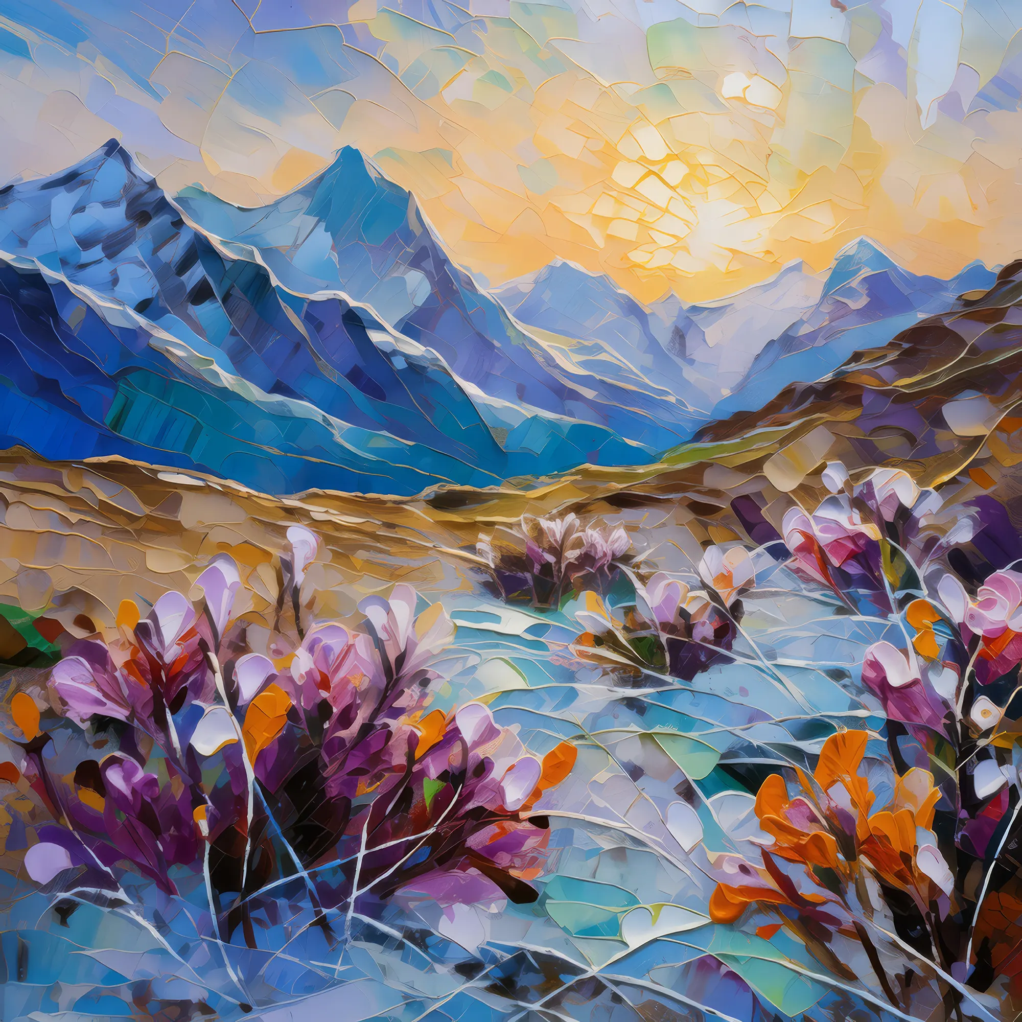 Painting: Frosty Alpine Desert Morning