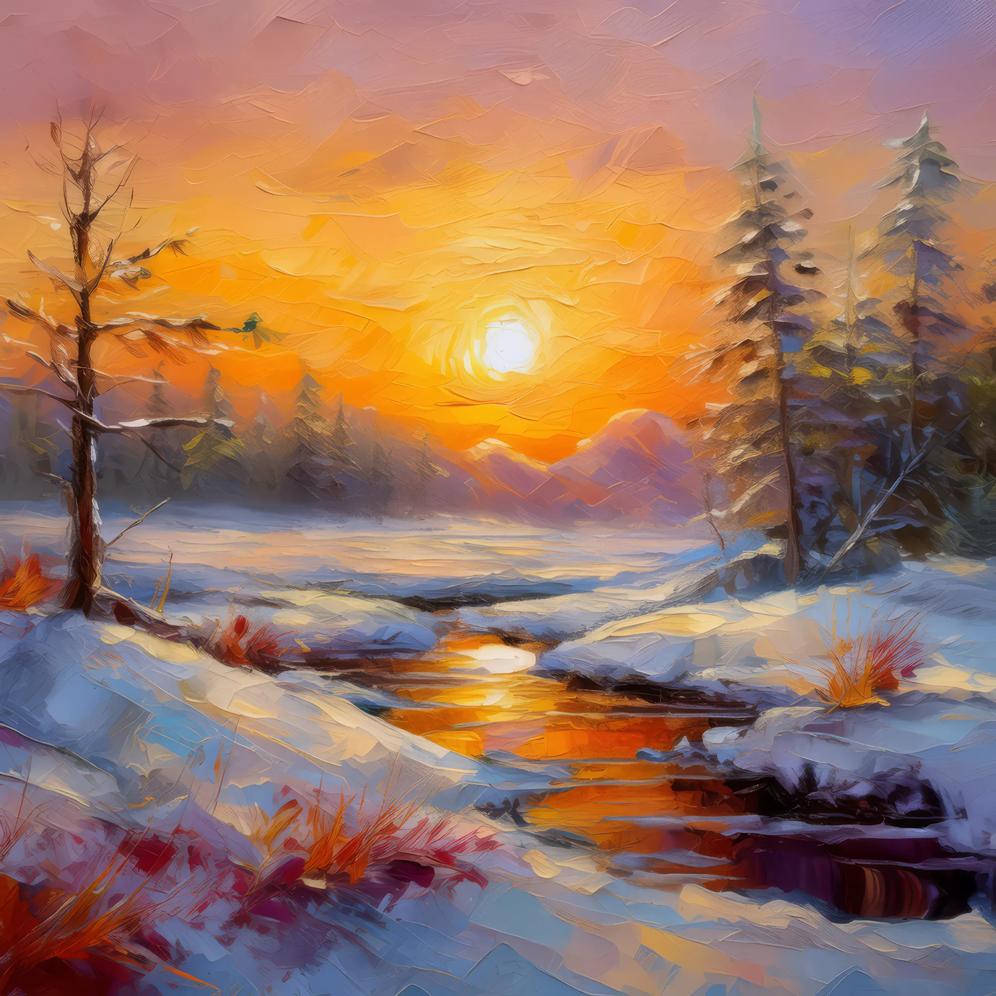 Painting: Frosty Boreal Desert Morning