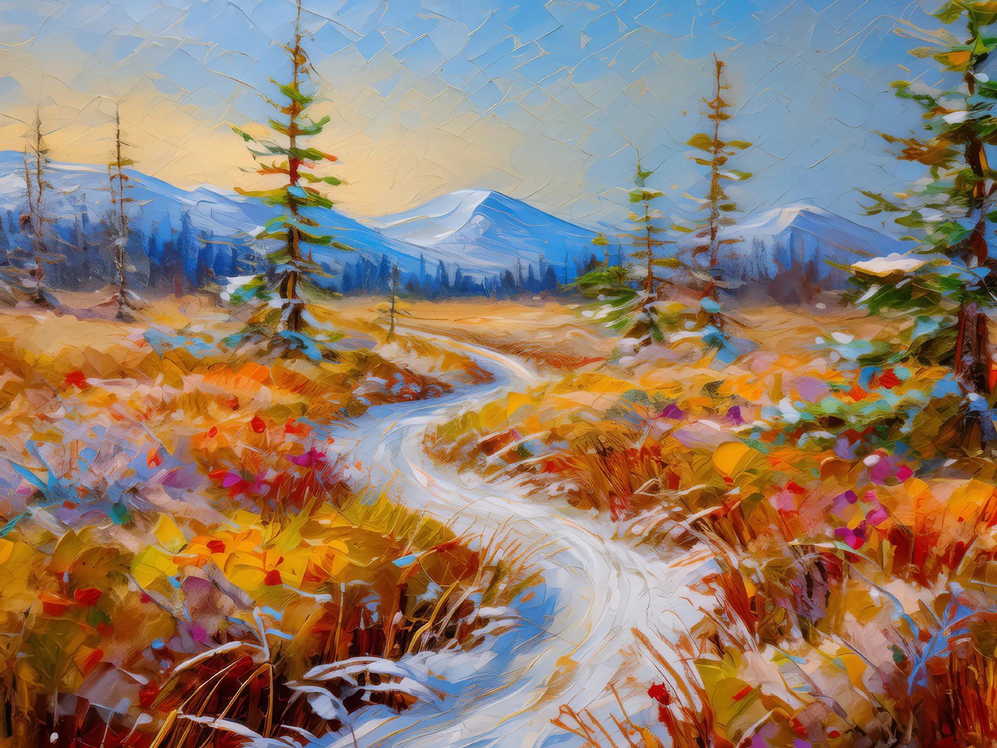 Painting: Frosty Boreal Desert Trail