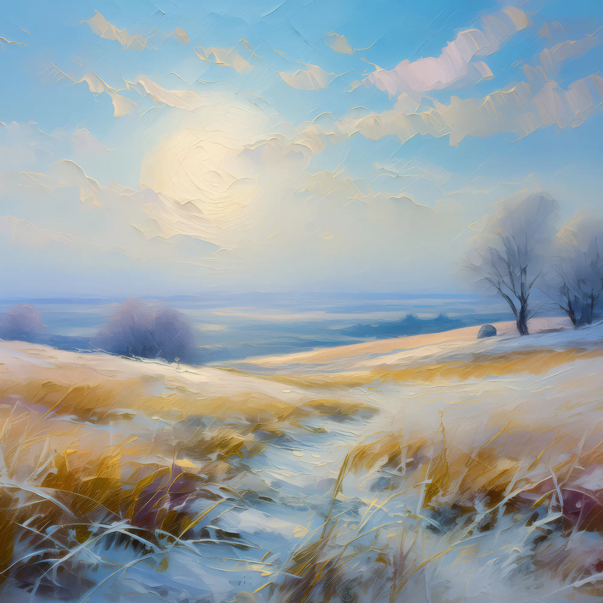 Painting: Frosty Grassland Morning