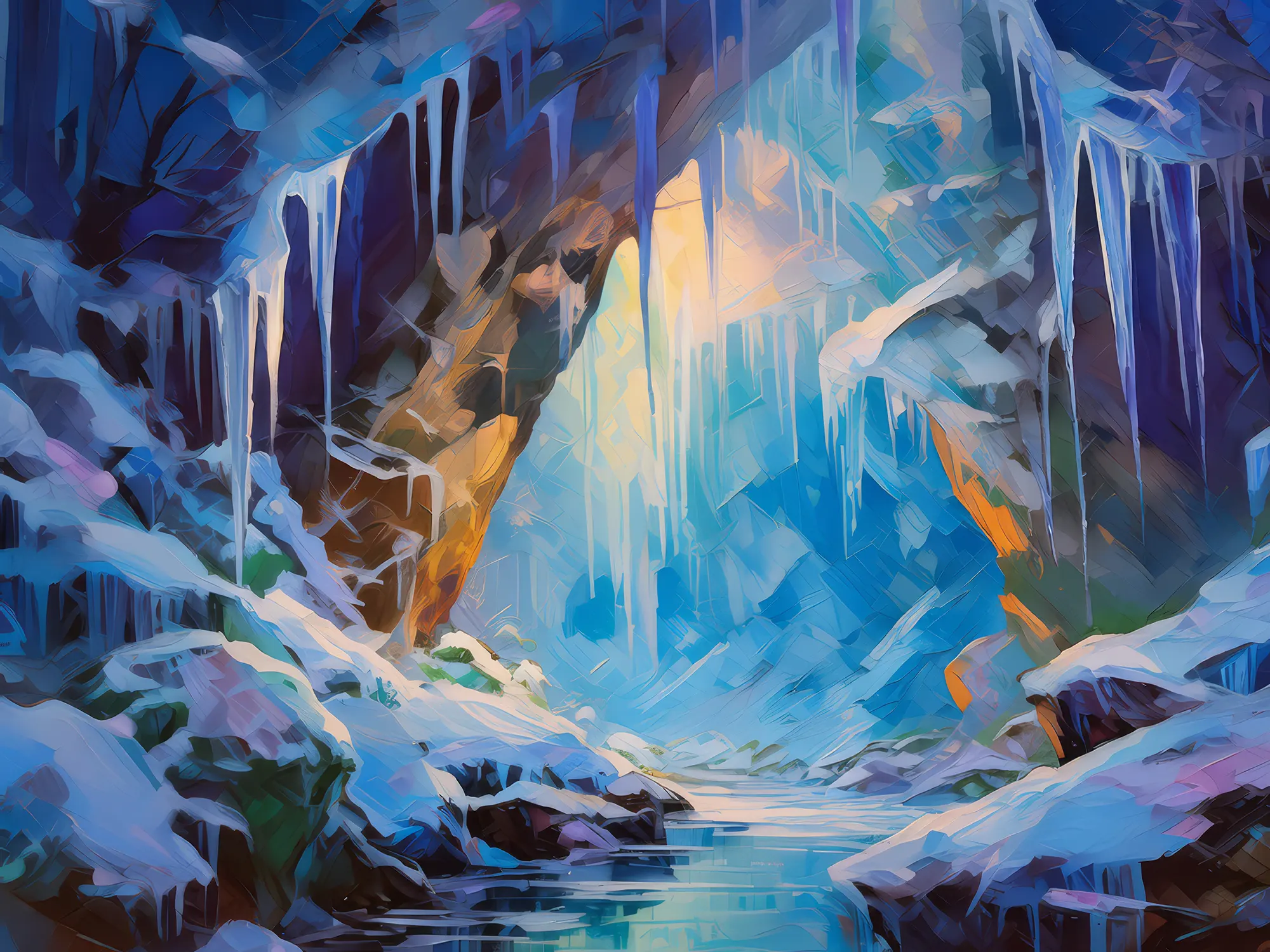Painting: Frosty Ice Grotto