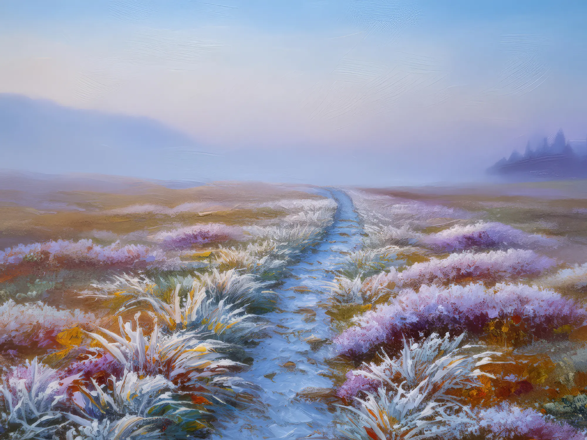 Painting: Frosty Tracks on Moor