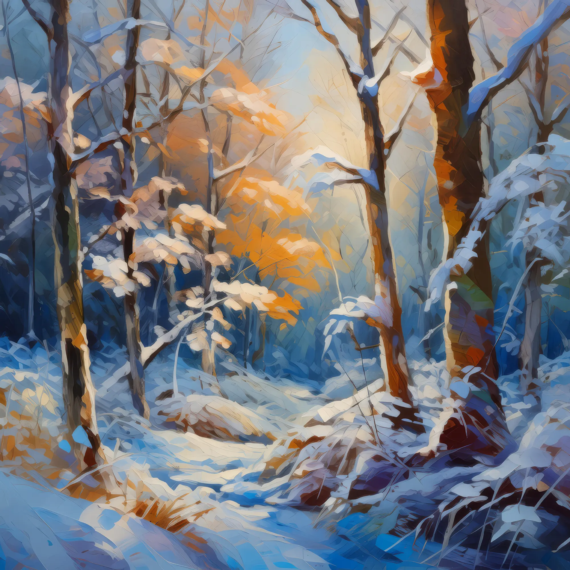 Painting: Frosty Winter Woods