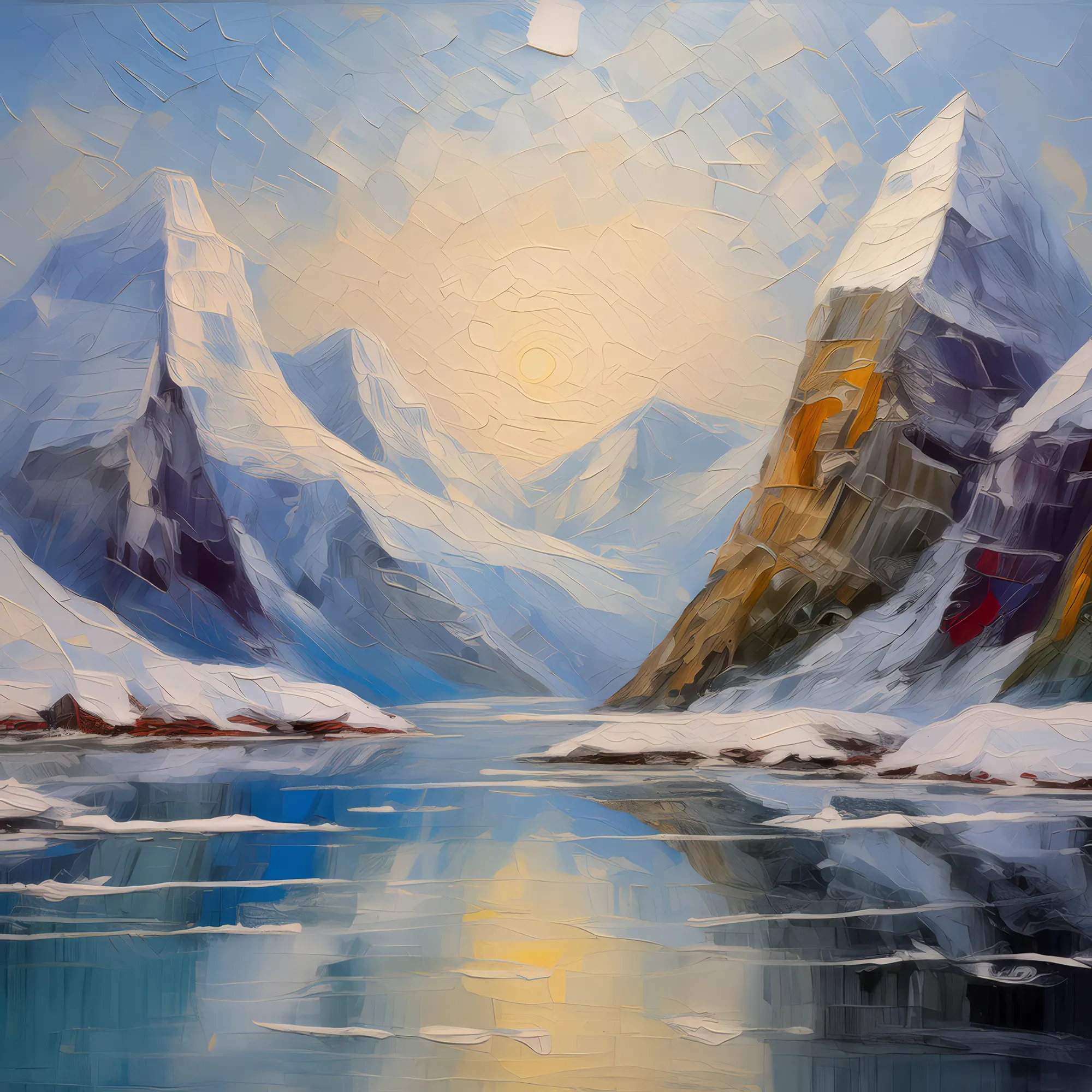 Painting: Frozen Arctic Fjord