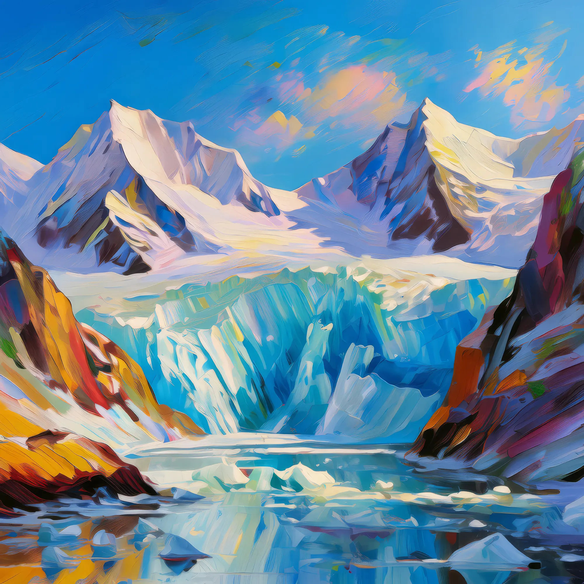 Painting: Frozen Arctic Glacier