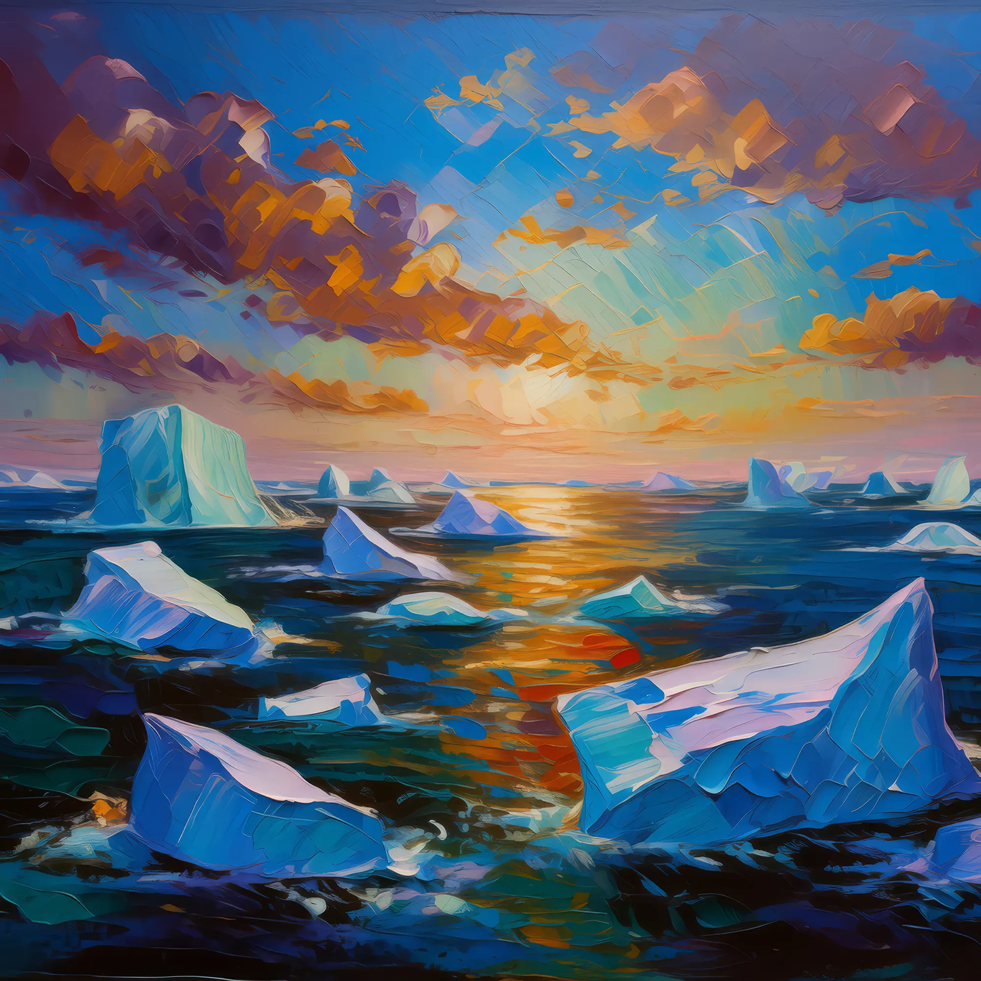 Painting: Frozen Arctic Landscape