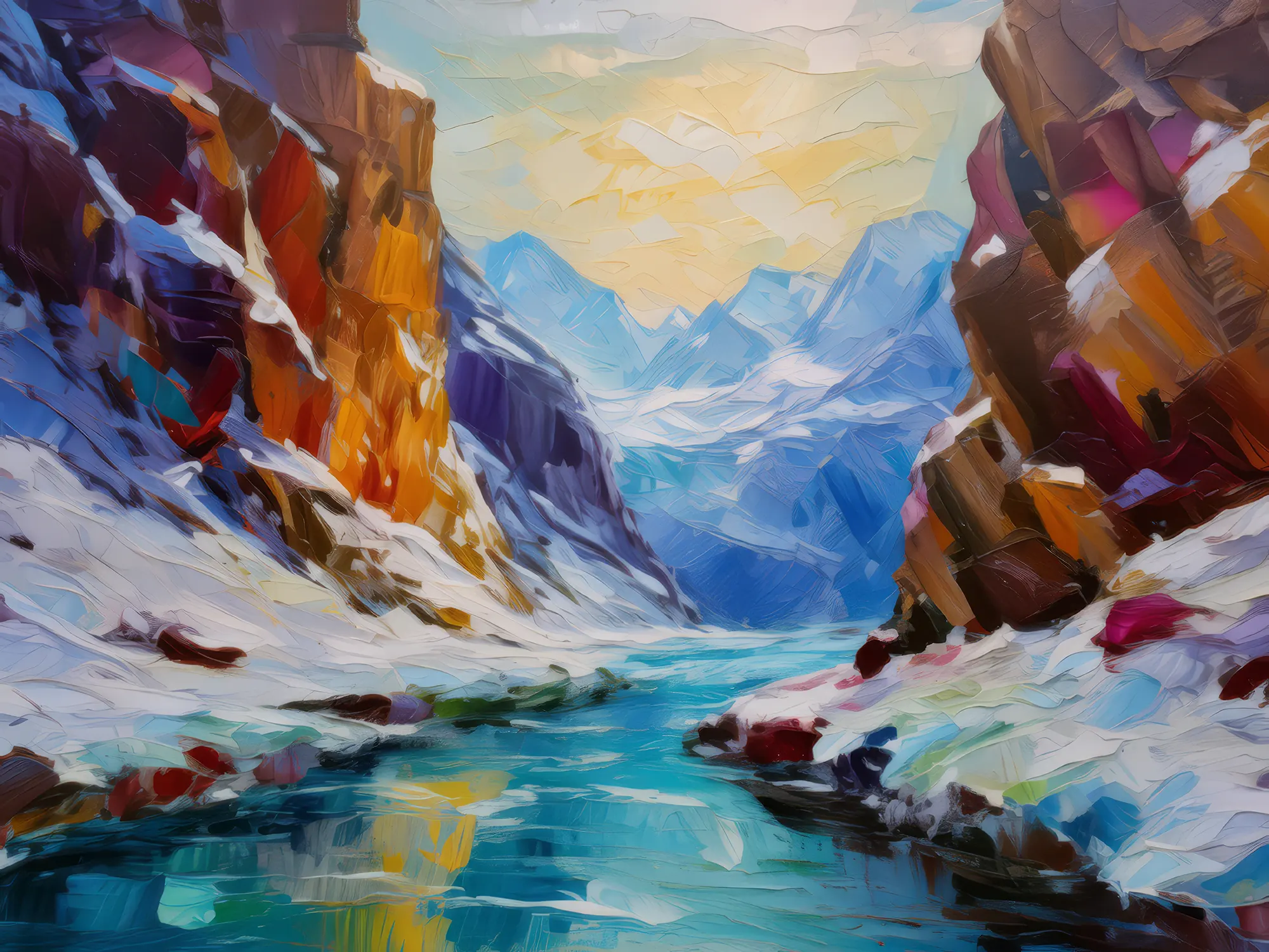 Painting: Frozen Desert Canyon