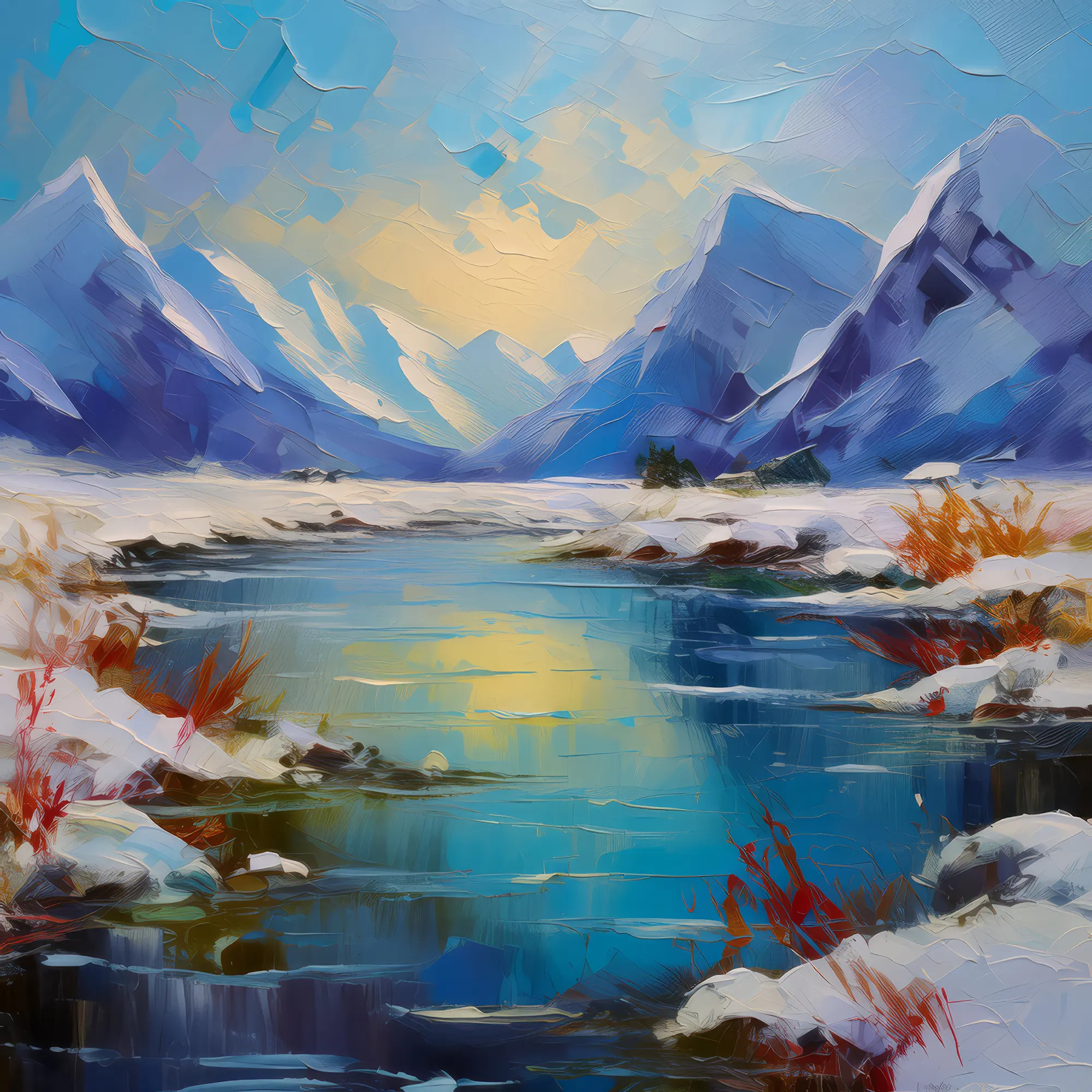 Painting: Frozen Desert Lake