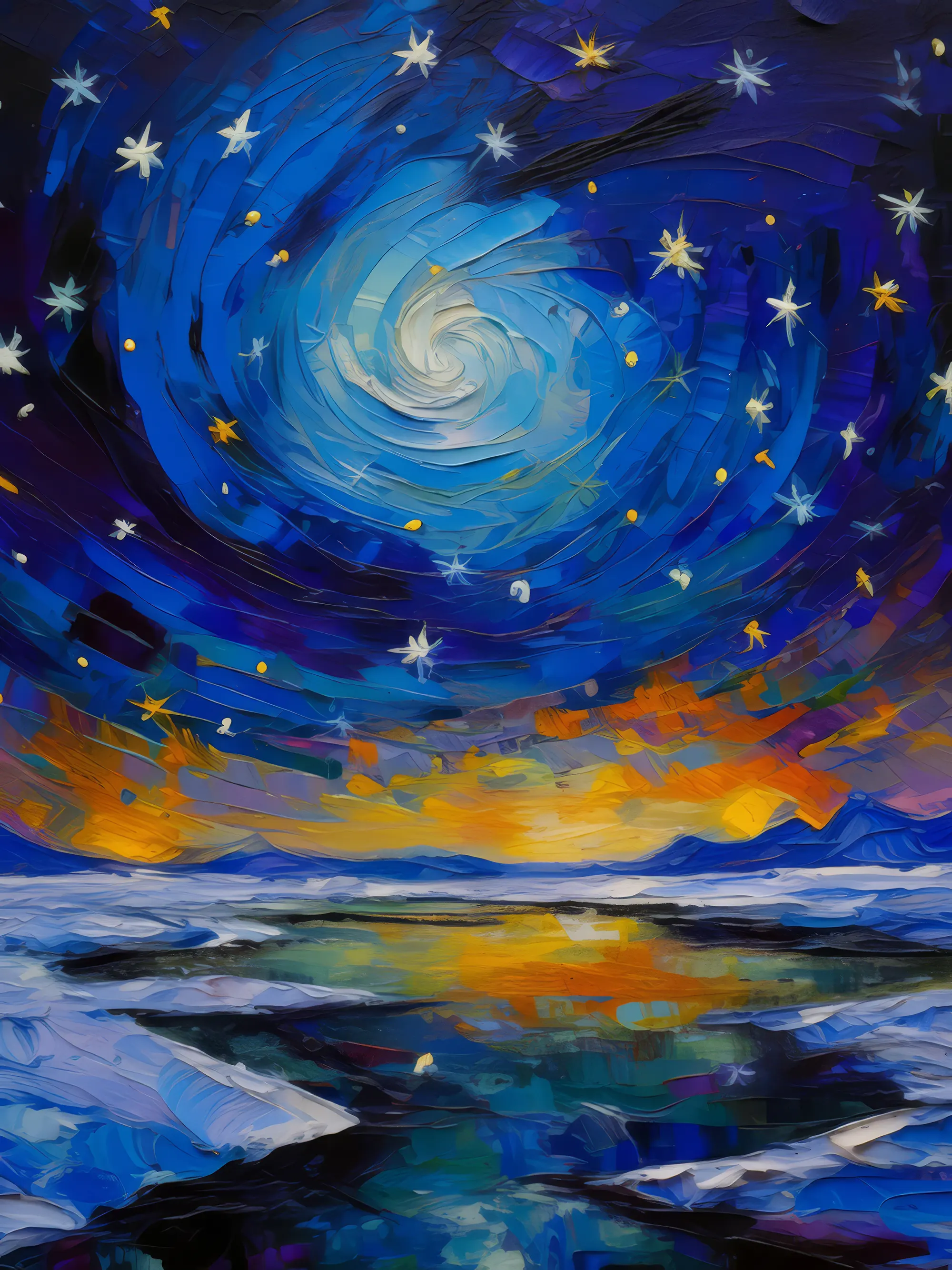 Painting: Frozen Desert Night