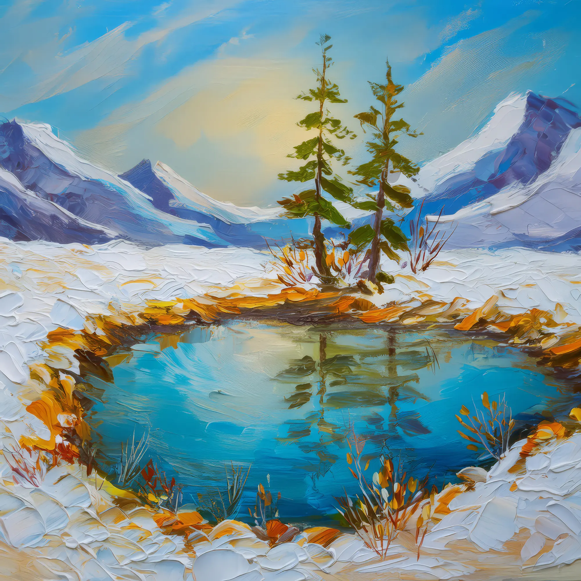 Painting: Frozen Desert Oasis