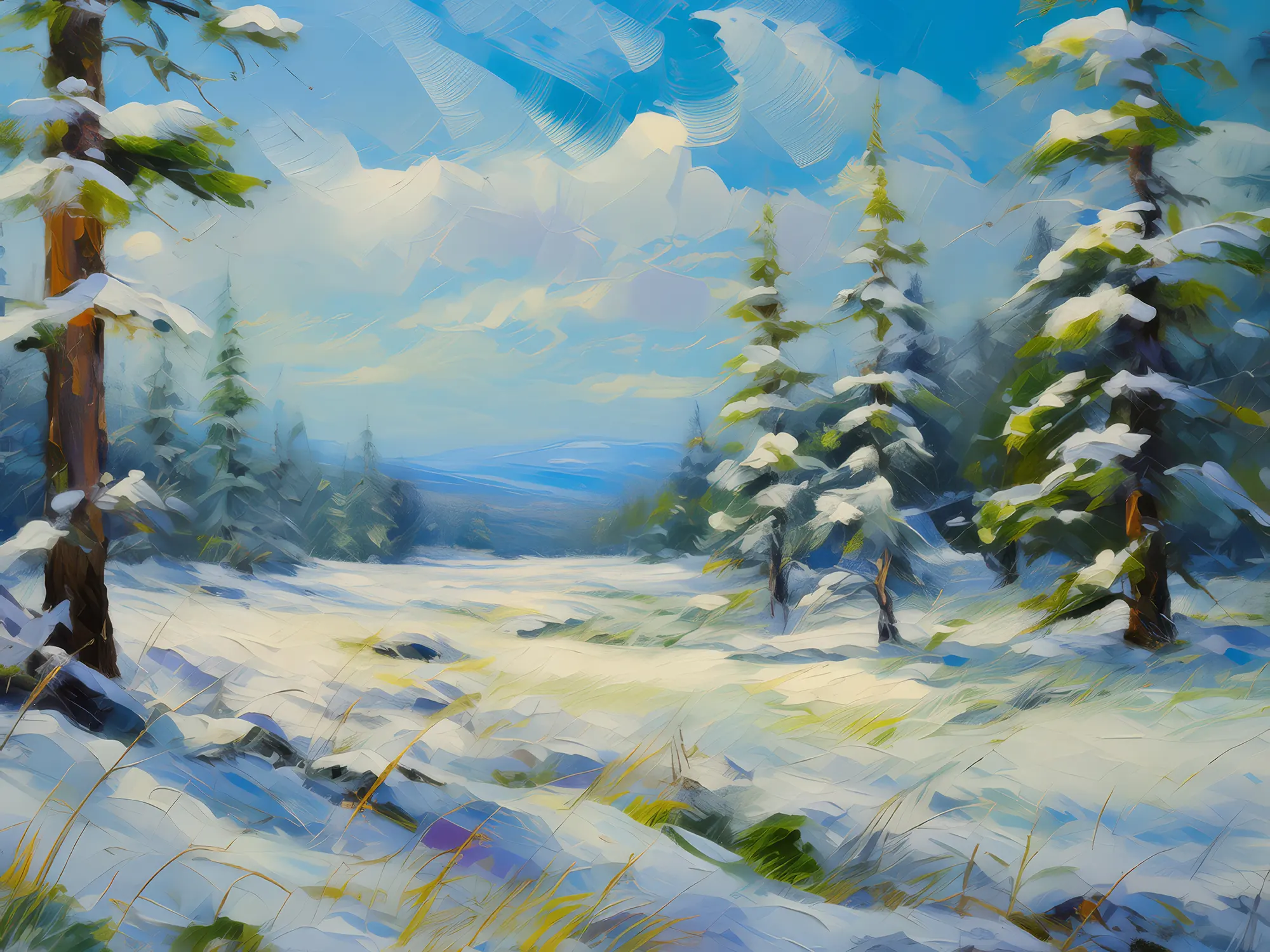 Painting: Frozen Forest Meadow