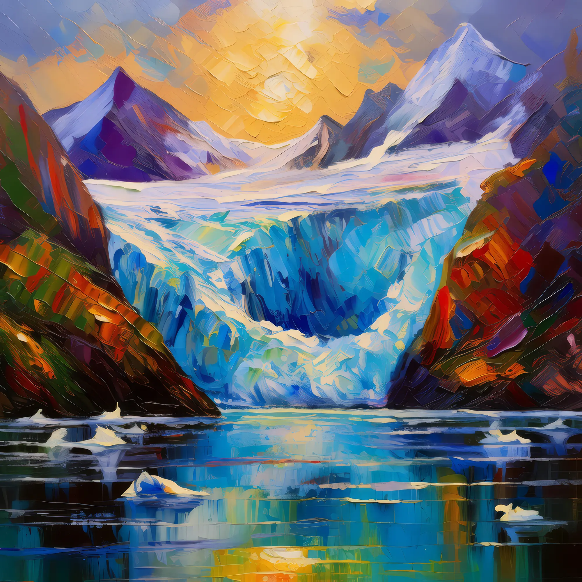 Painting: Frozen Glacier Flow