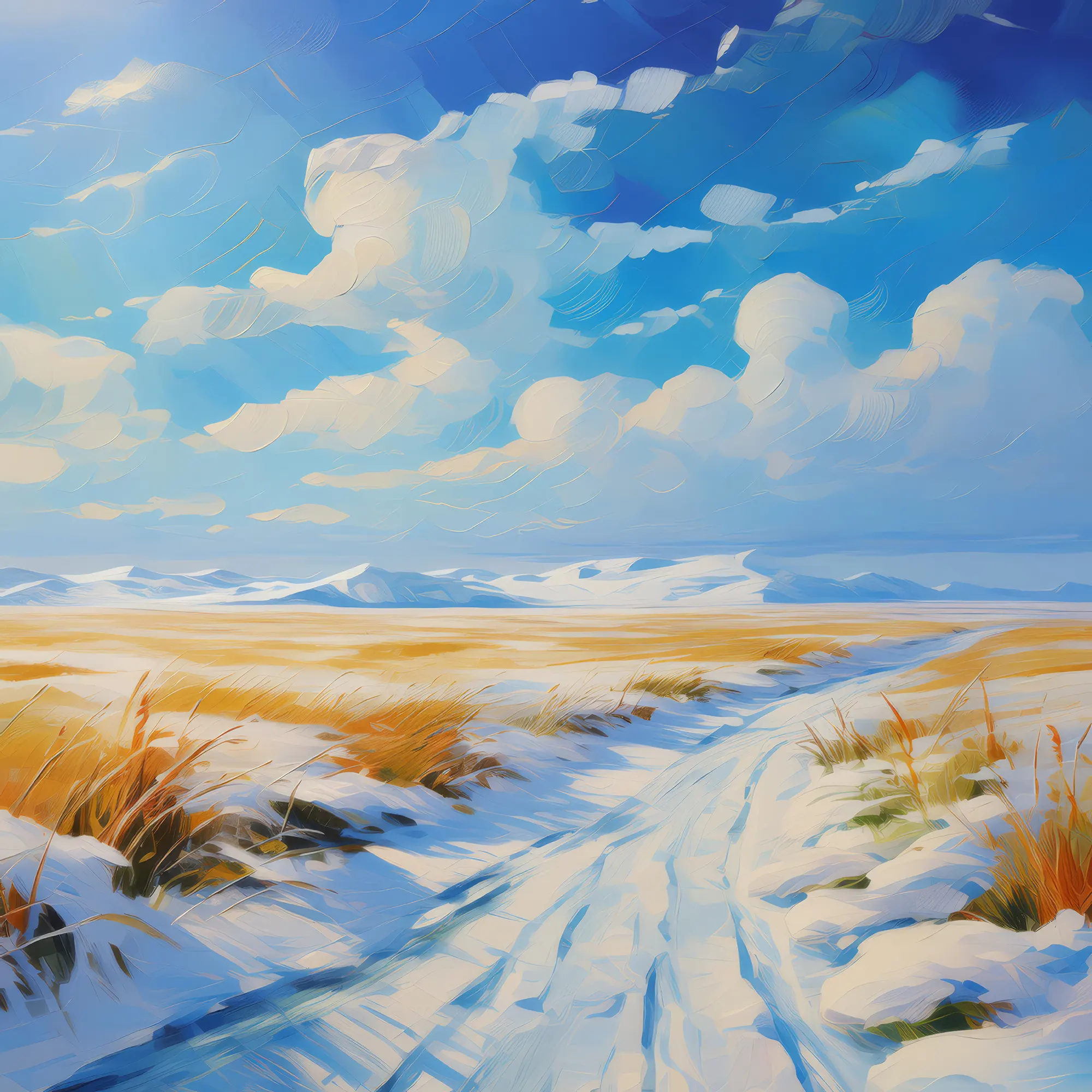 Painting: Frozen Grassland Expanse